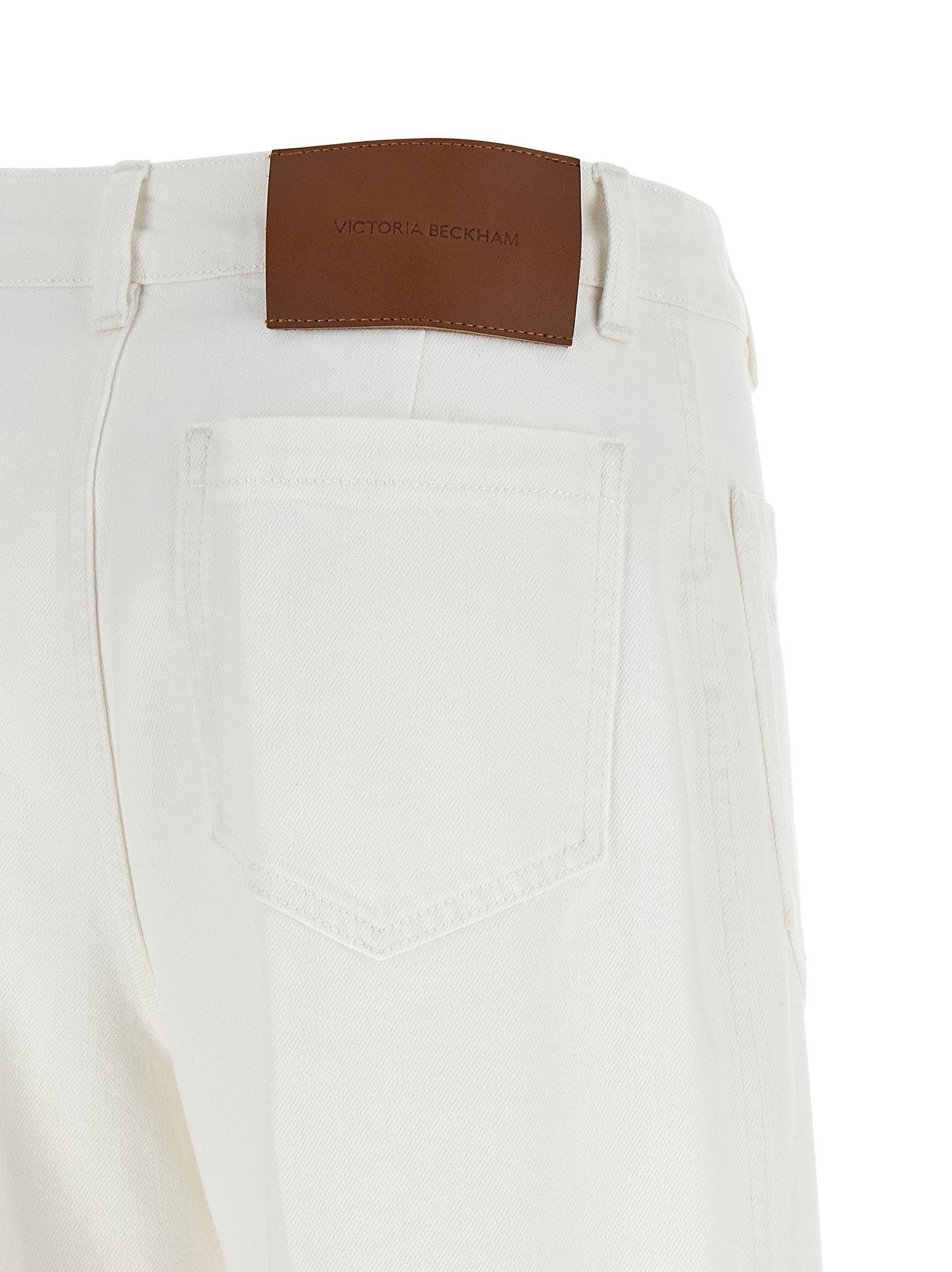 Victoria Beckham White Cotton Flared Jeans