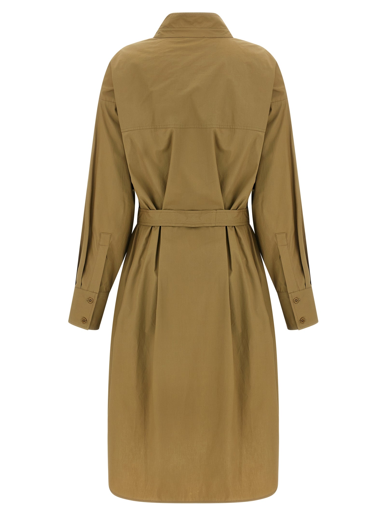 NUDE Brown Cotton Midi Dress