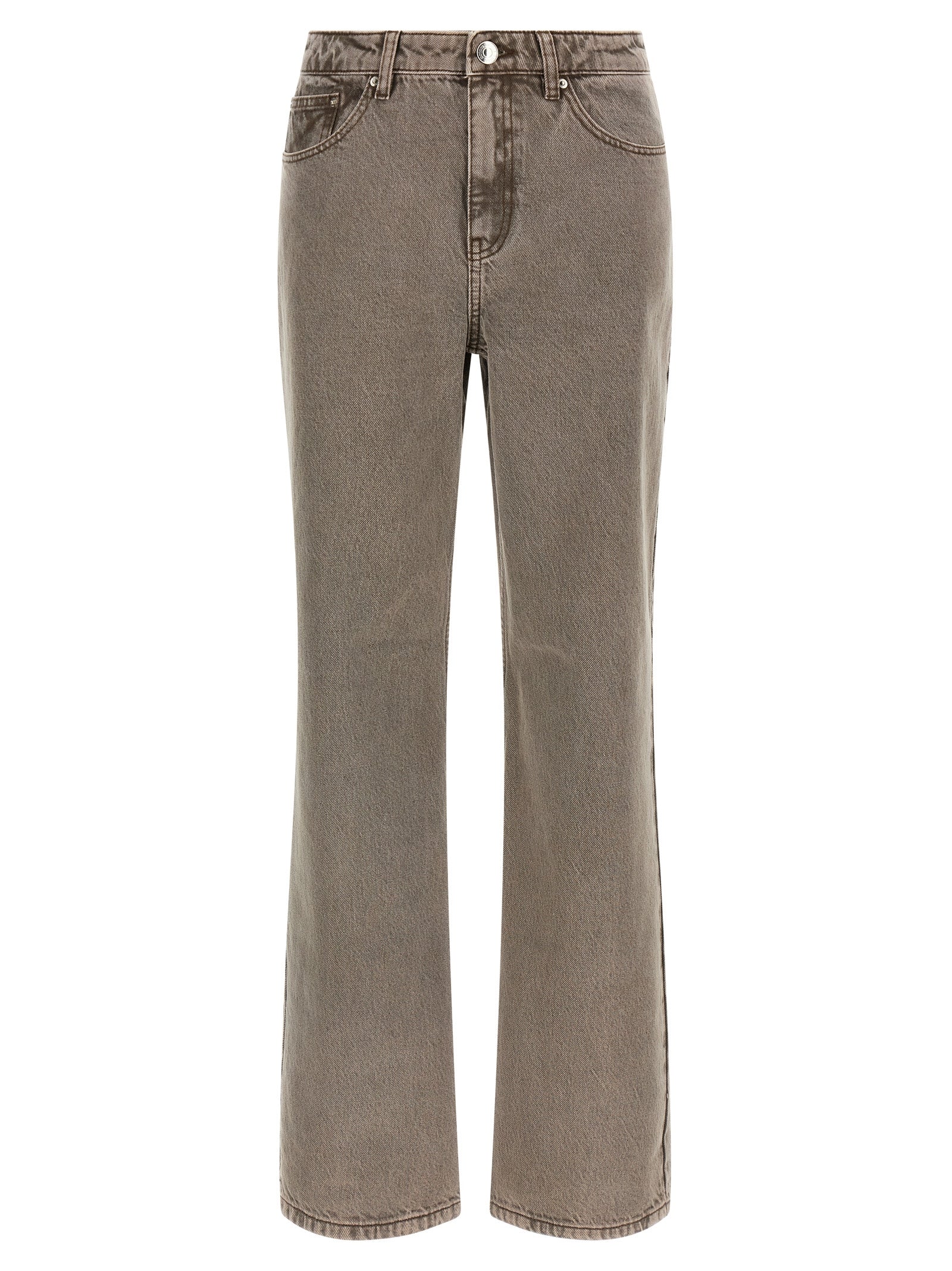 ROTATE BIRGER CHRISTENSEN Brown Cotton Straight-Leg Jeans