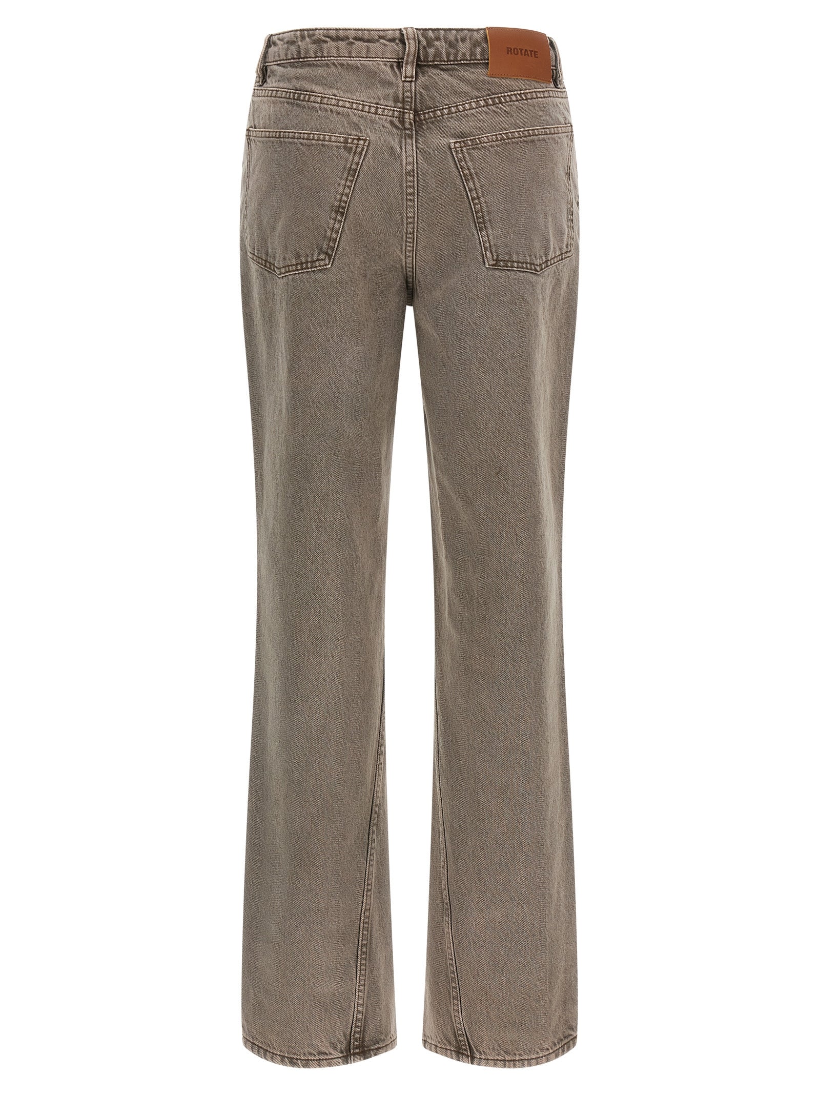 ROTATE BIRGER CHRISTENSEN Brown Cotton Straight-Leg Jeans