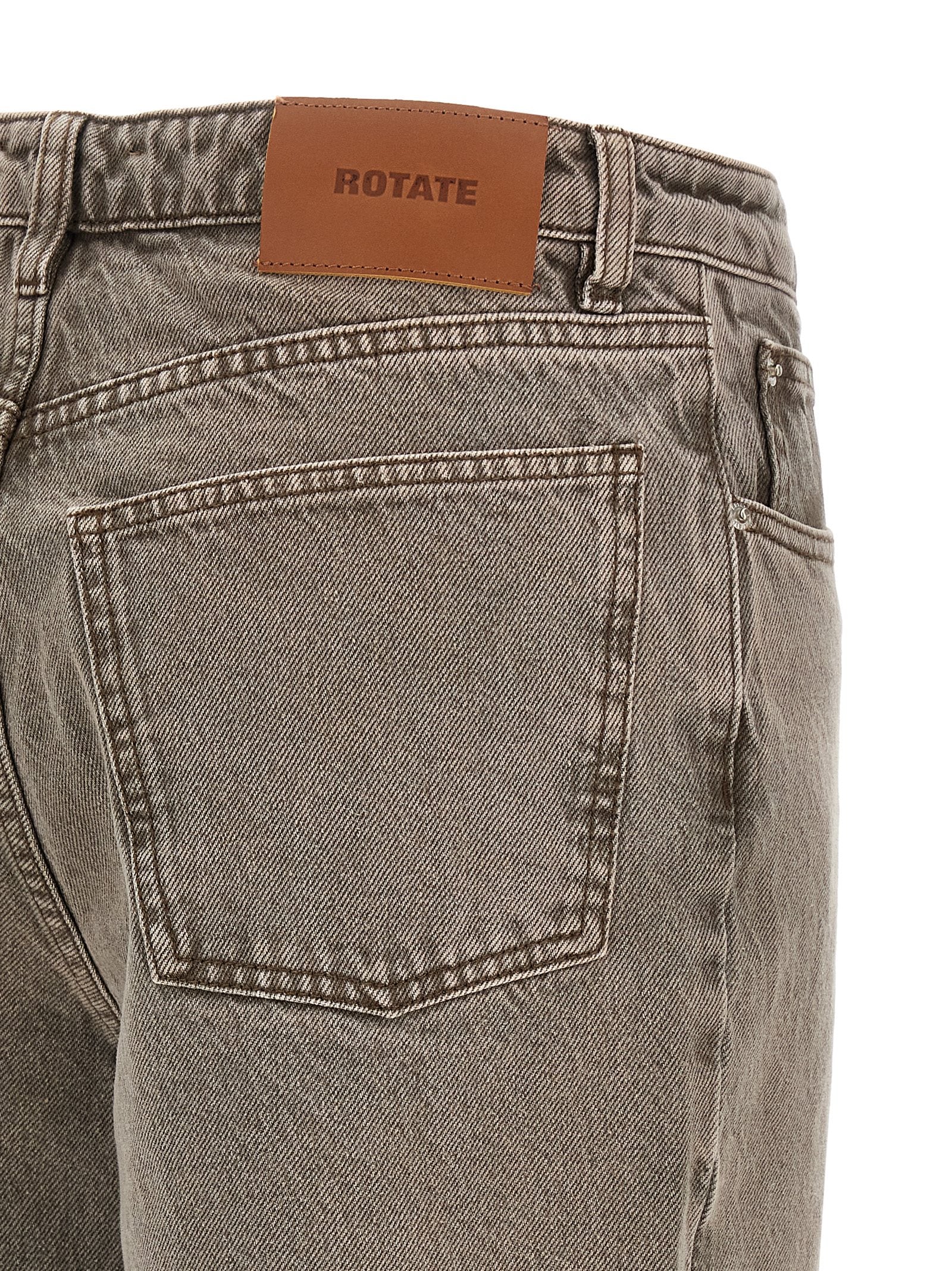ROTATE BIRGER CHRISTENSEN Brown Cotton Straight-Leg Jeans