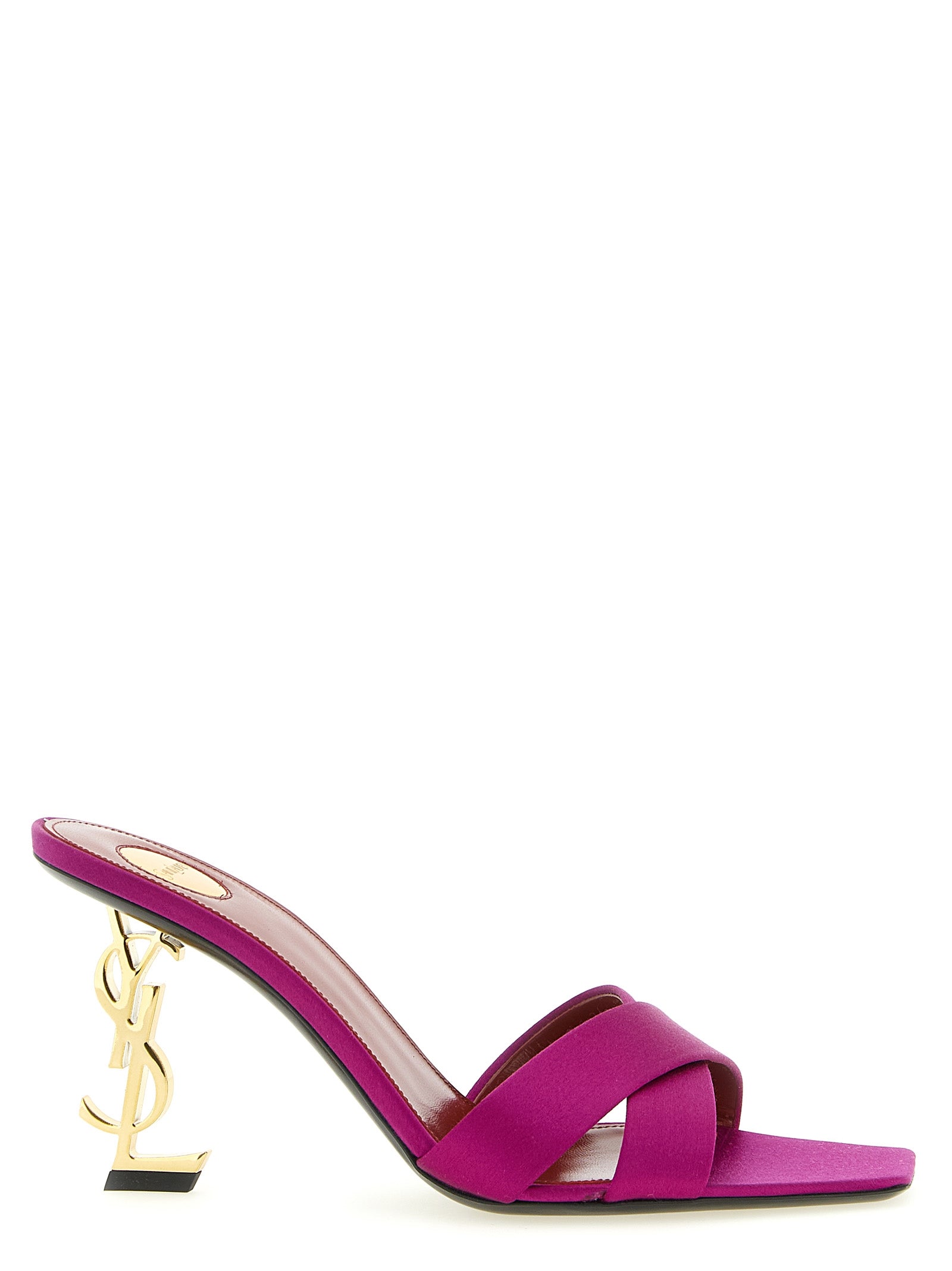 Saint Laurent Fuchsia Viscose Stiletto Heel Sandals