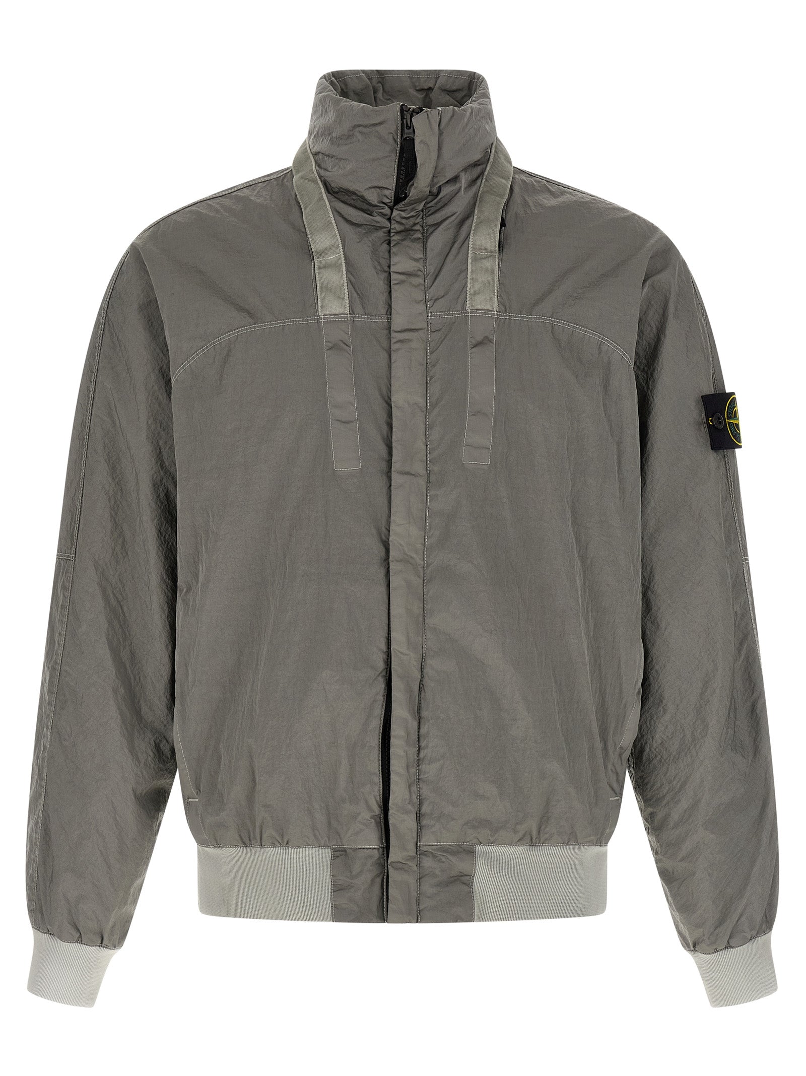Stone Island Gray Polyamide Bomber