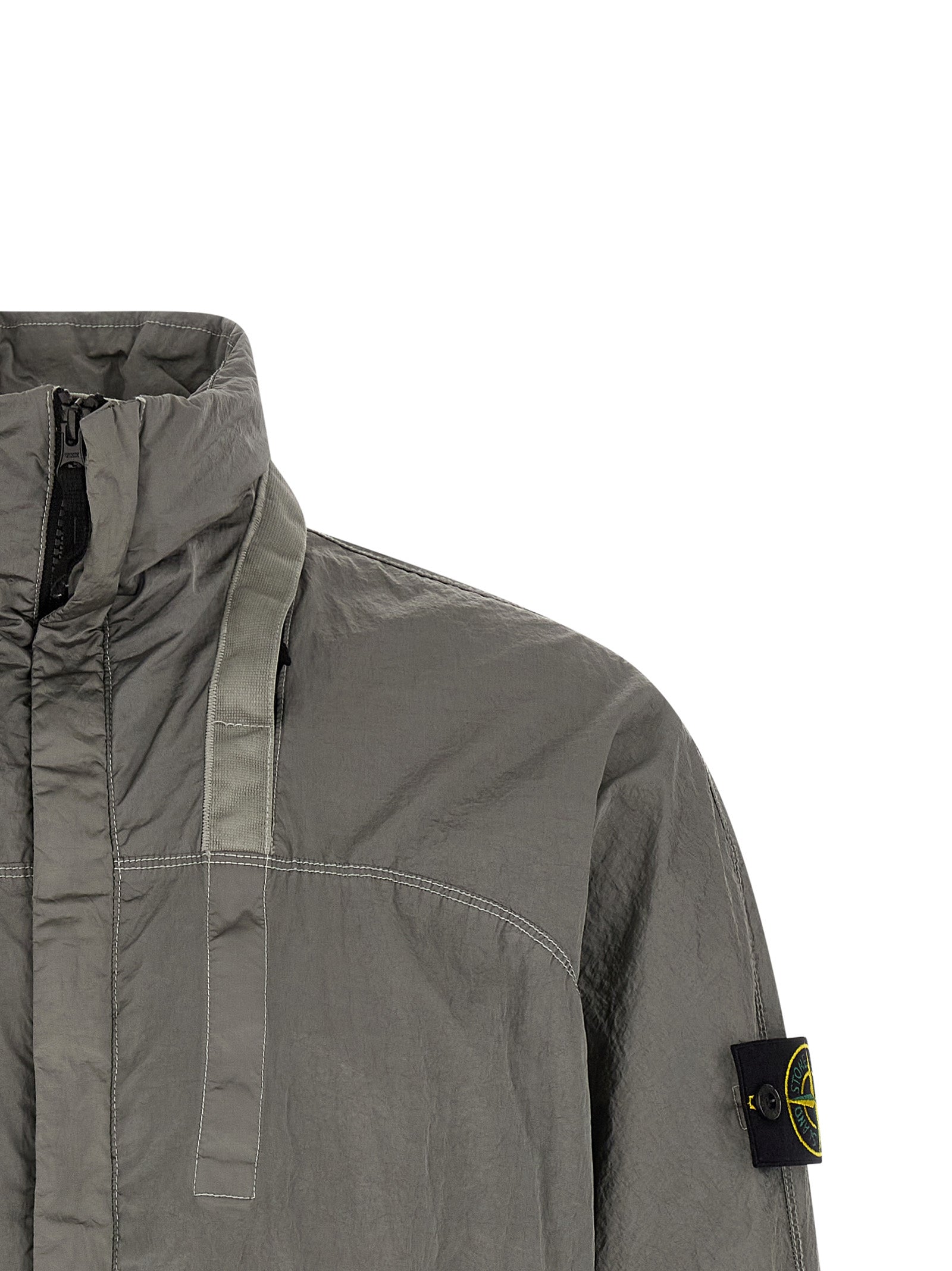 Stone Island Gray Polyamide Bomber