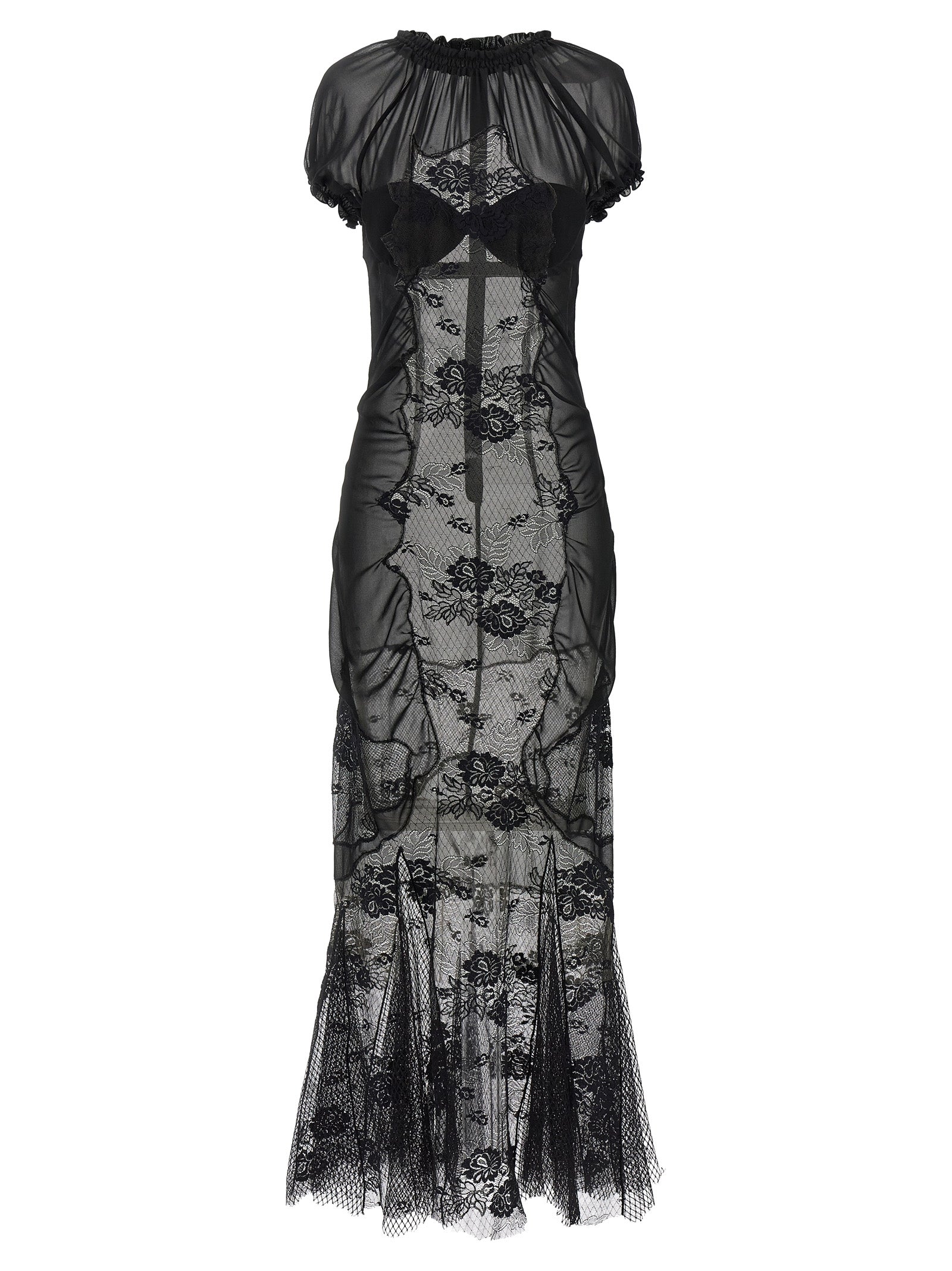 The Attico Black Cotton Midi Dress