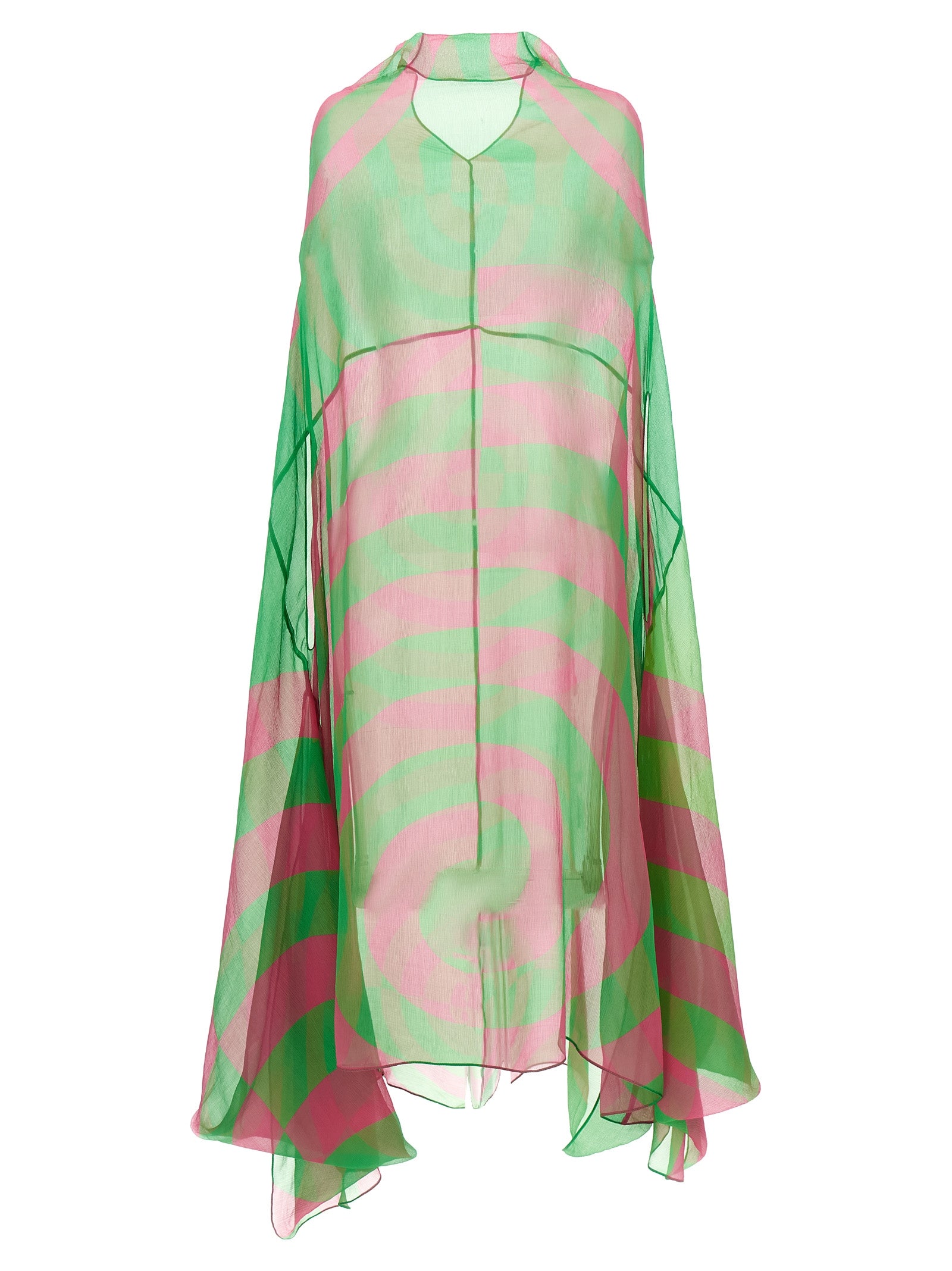 Dries Van Noten Bicolor Silk Midi Dress