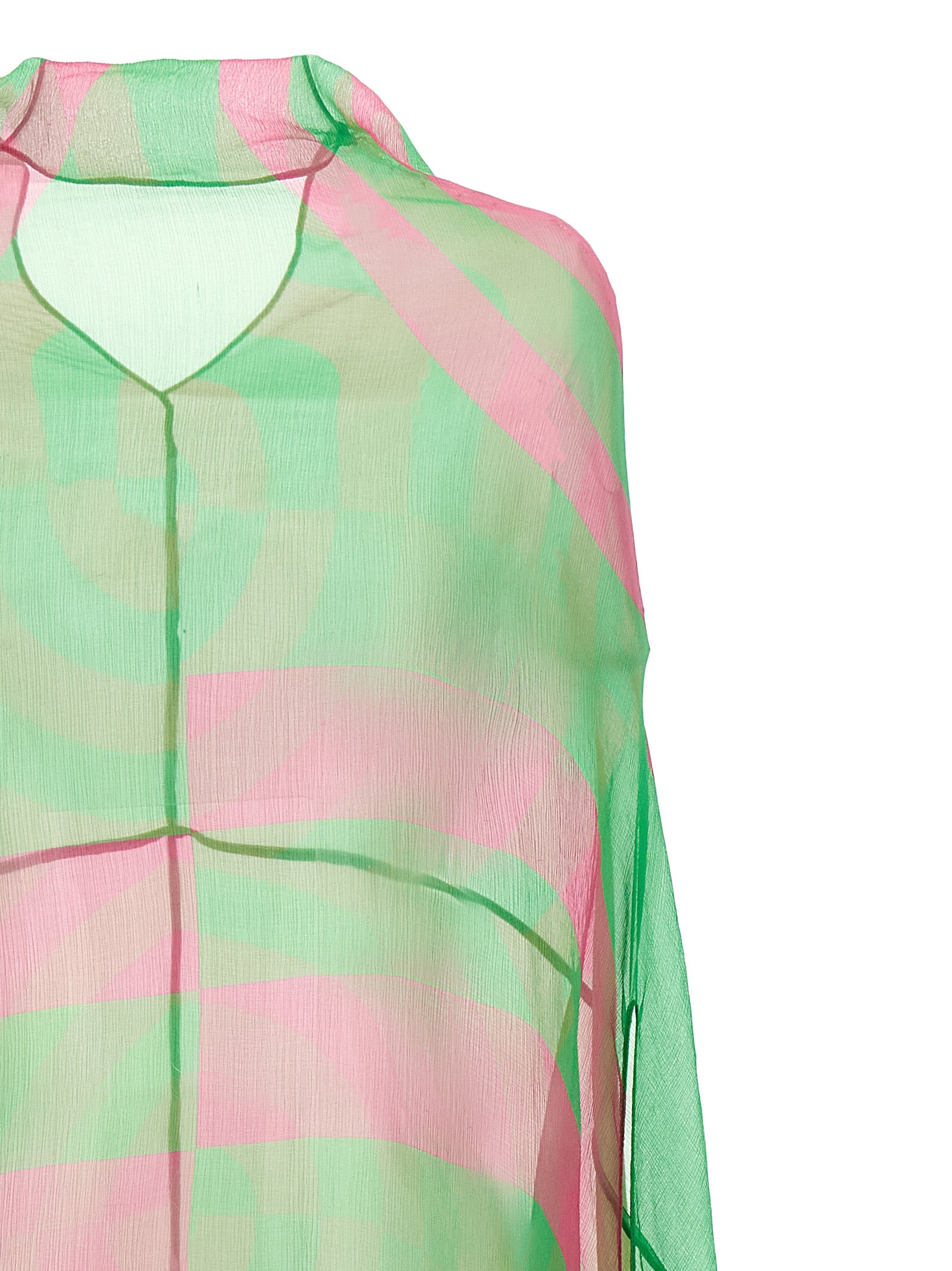Dries Van Noten Bicolor Silk Midi Dress