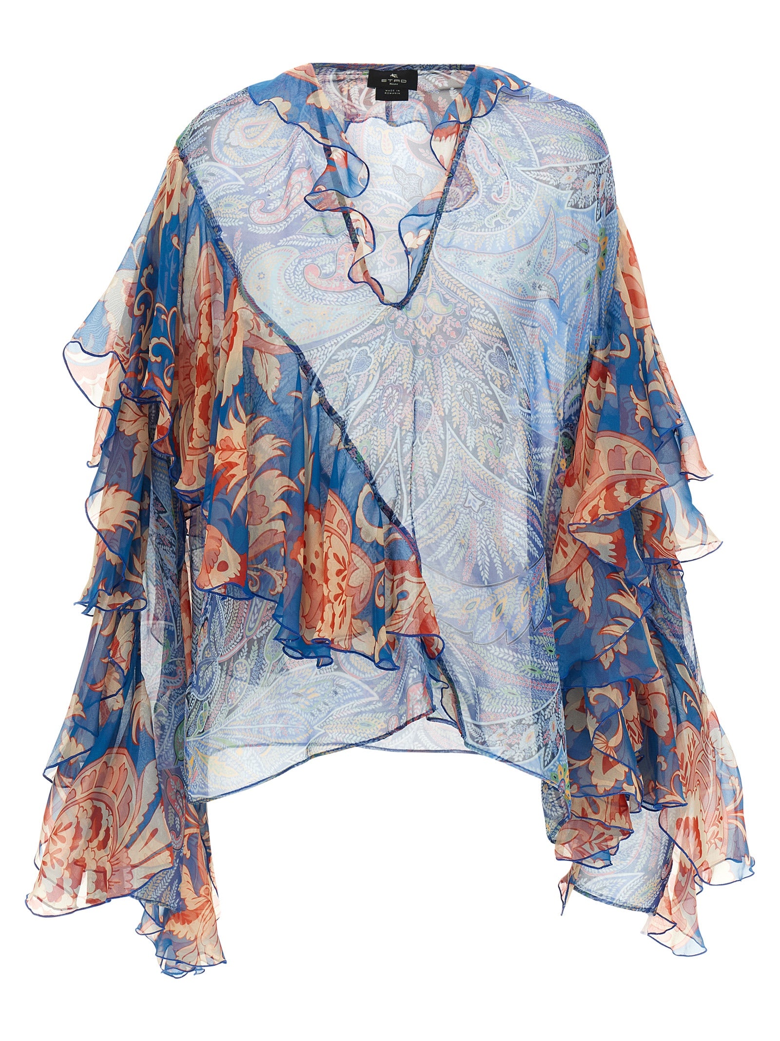 Etro Blue Silk Blouse