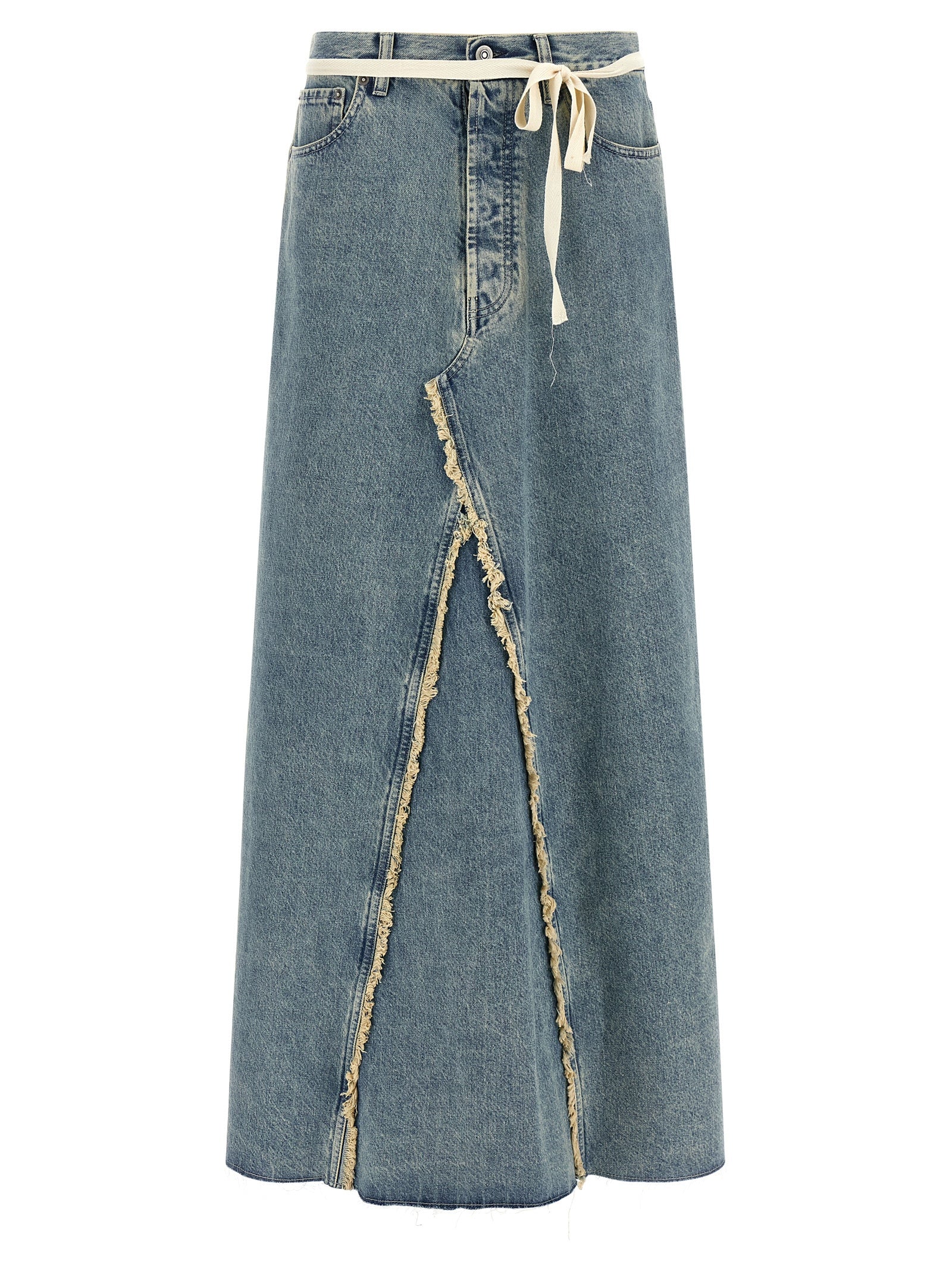 Maison Margiela Blue Cotton Mini Skirt