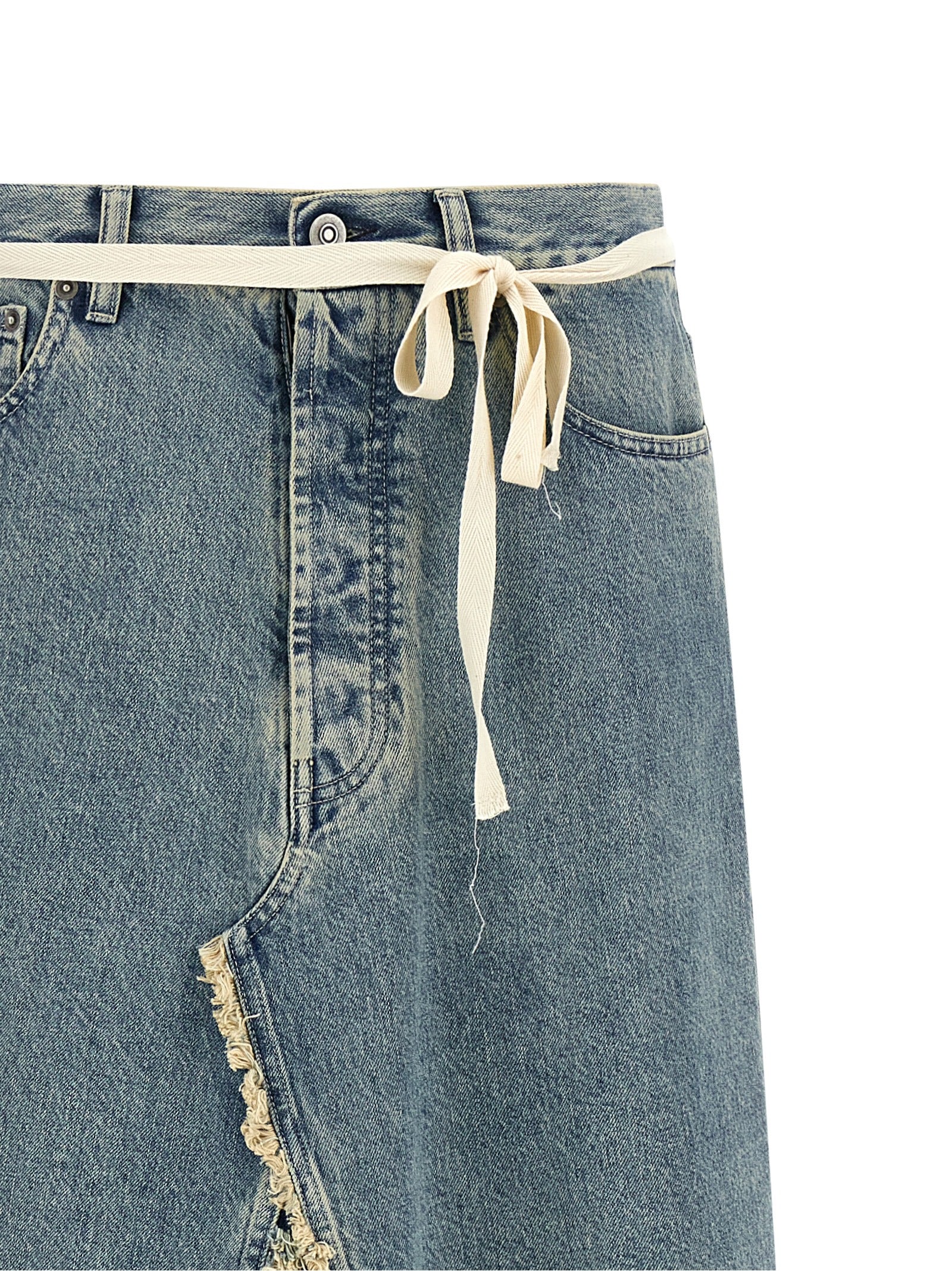 Maison Margiela Blue Cotton Mini Skirt