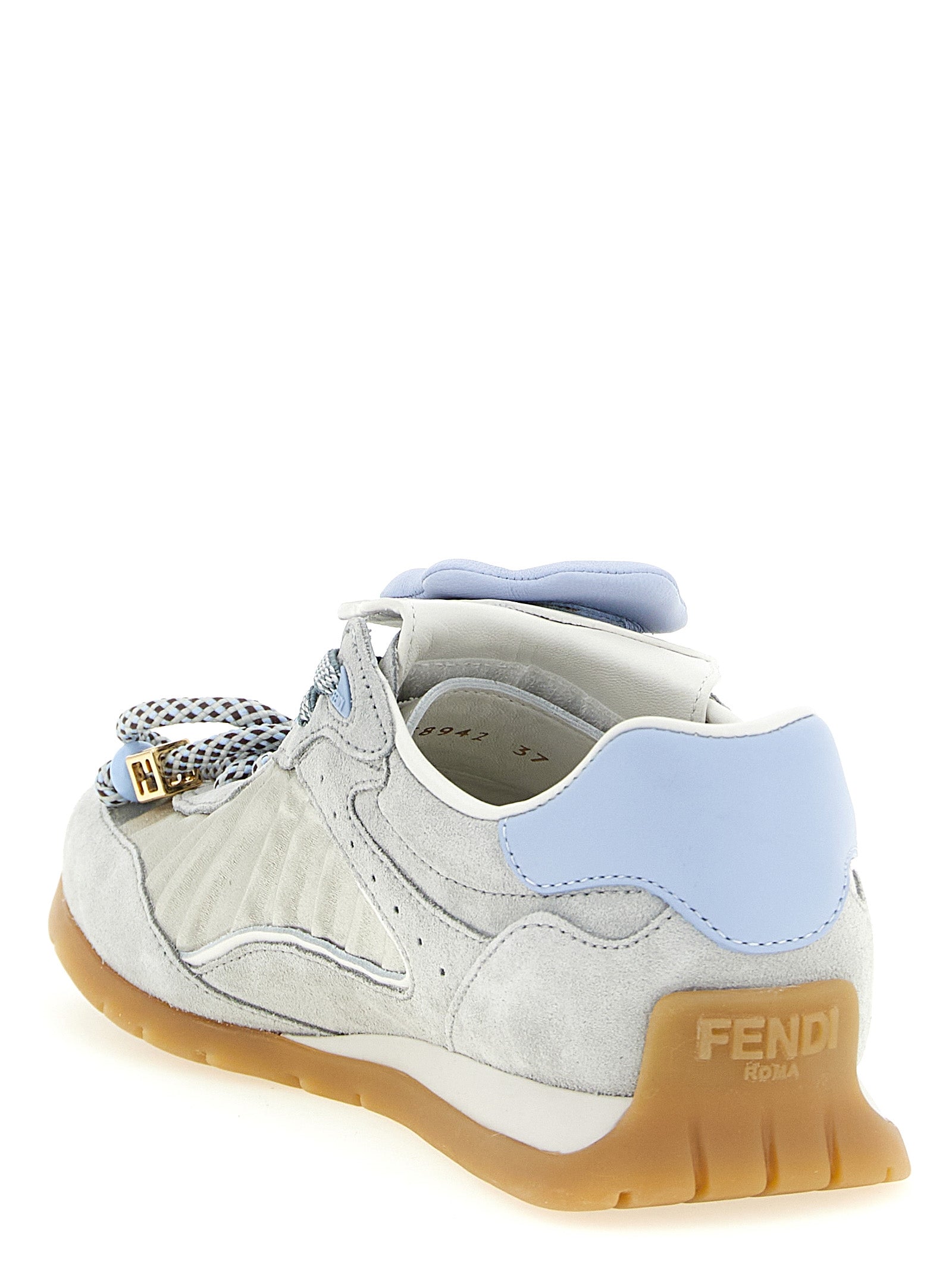 Fendi Gray Calfskin Athletic Sneakers