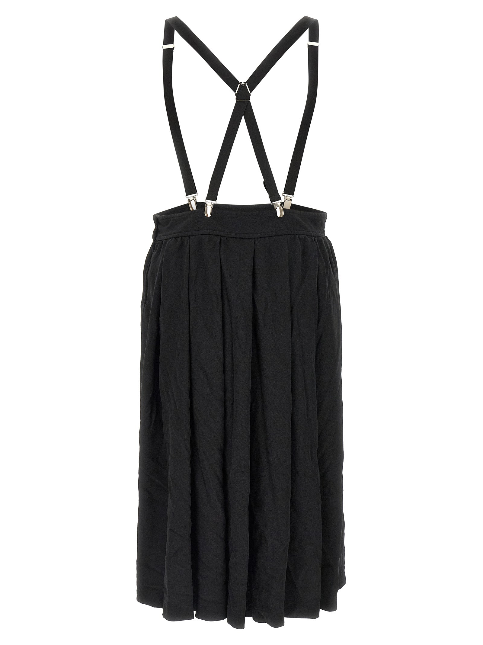 Comme Des Garçons Black Pleated Suspender Skirt