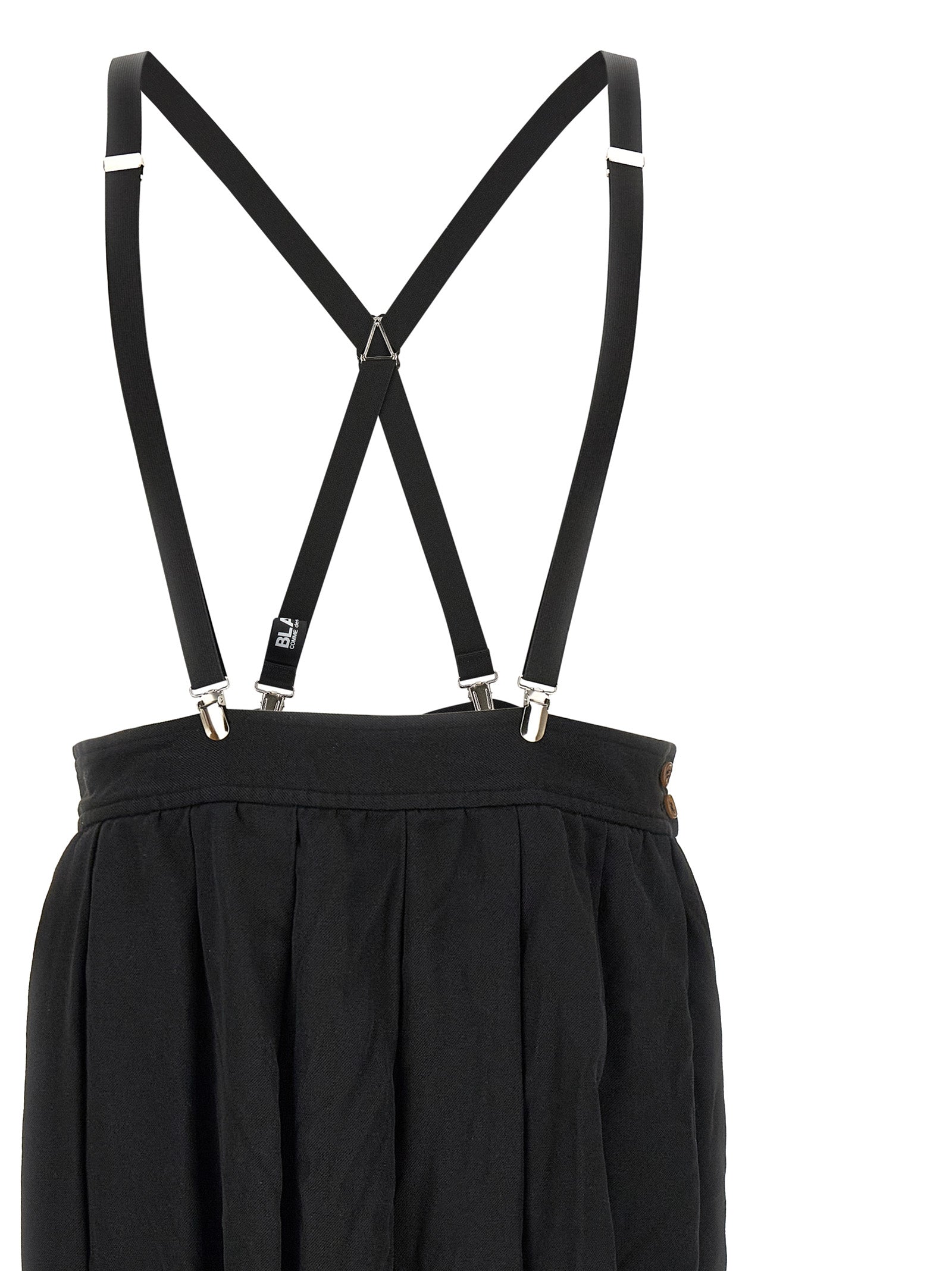 Comme Des Garçons Black Pleated Suspender Skirt
