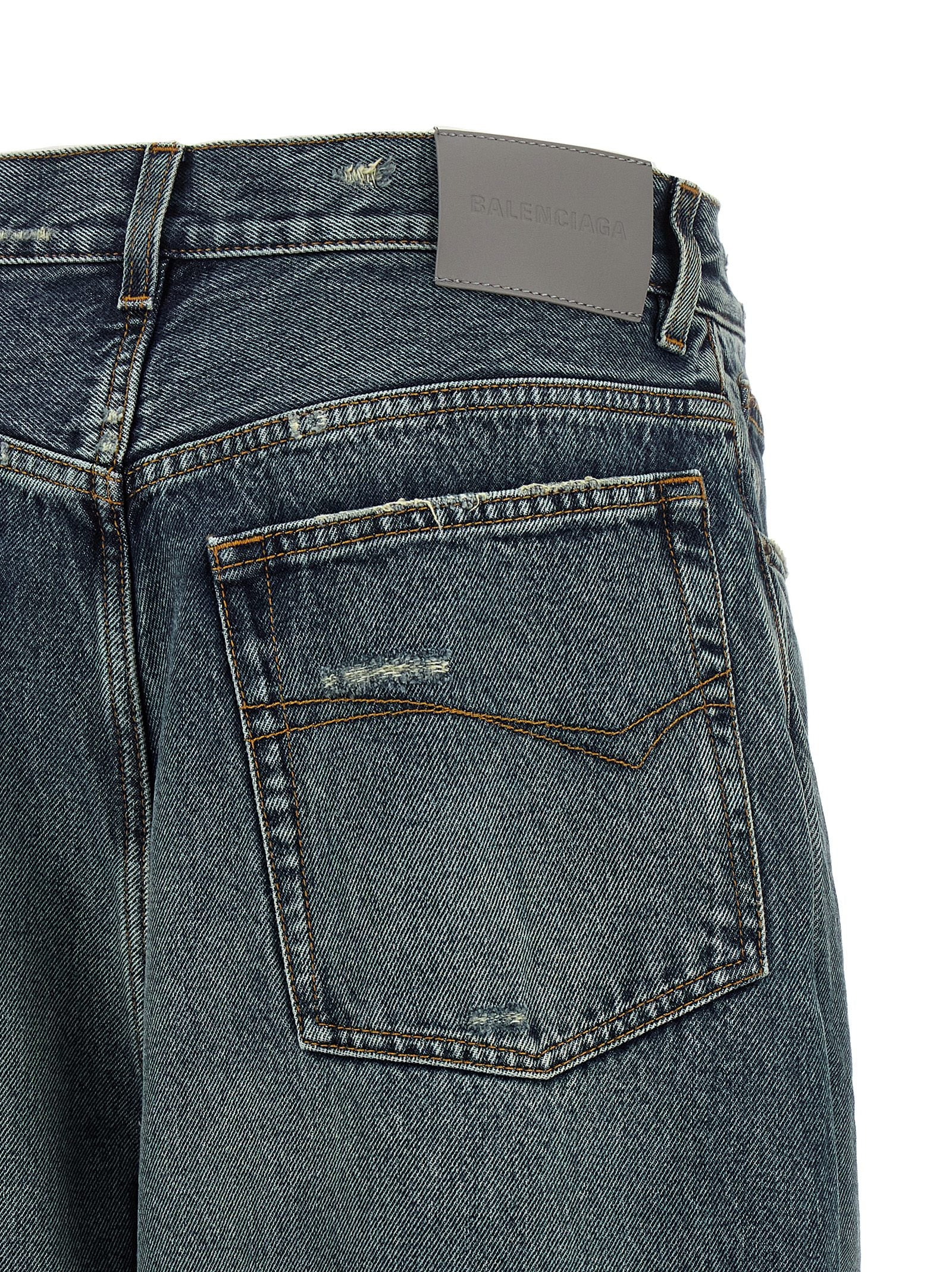 Balenciaga Blue Cotton Relaxed Fit Jeans