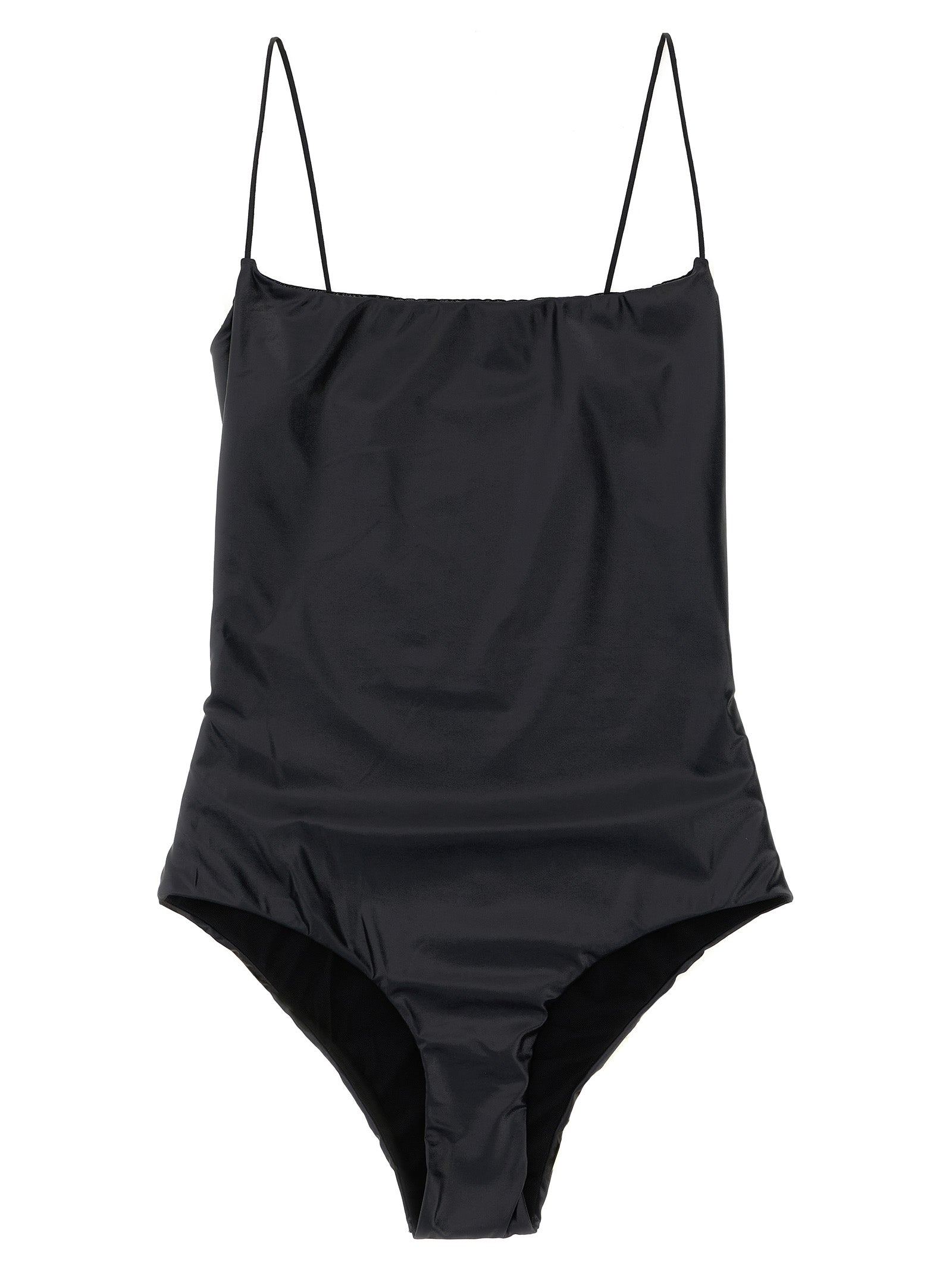 ALLIS Black Polyester One-Piece Swimsuit
