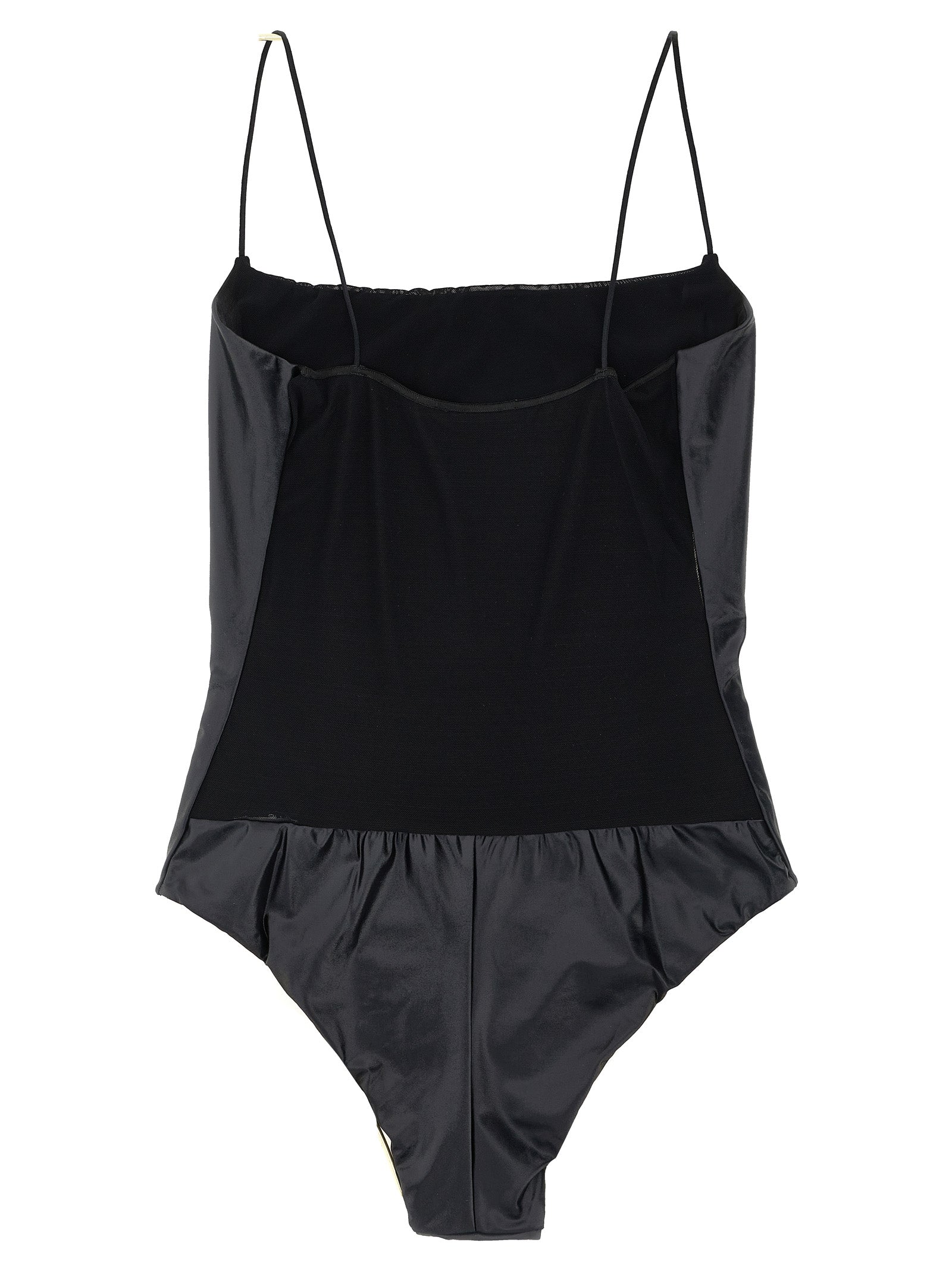 ALLIS Black Polyester One-Piece Swimsuit