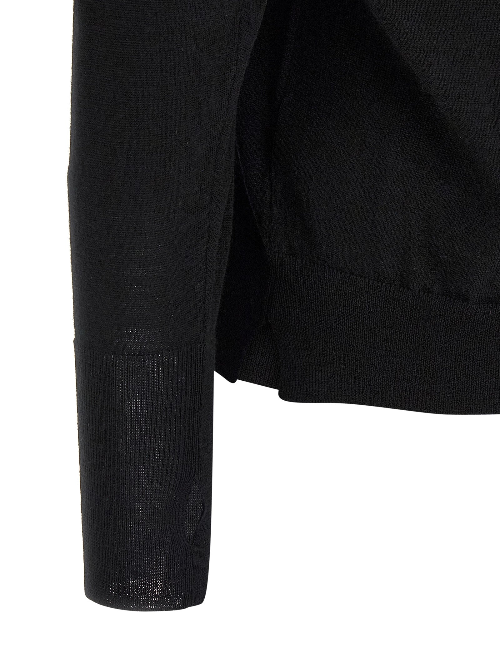 MA'RY'YA Black Virgin Wool Cardigan
