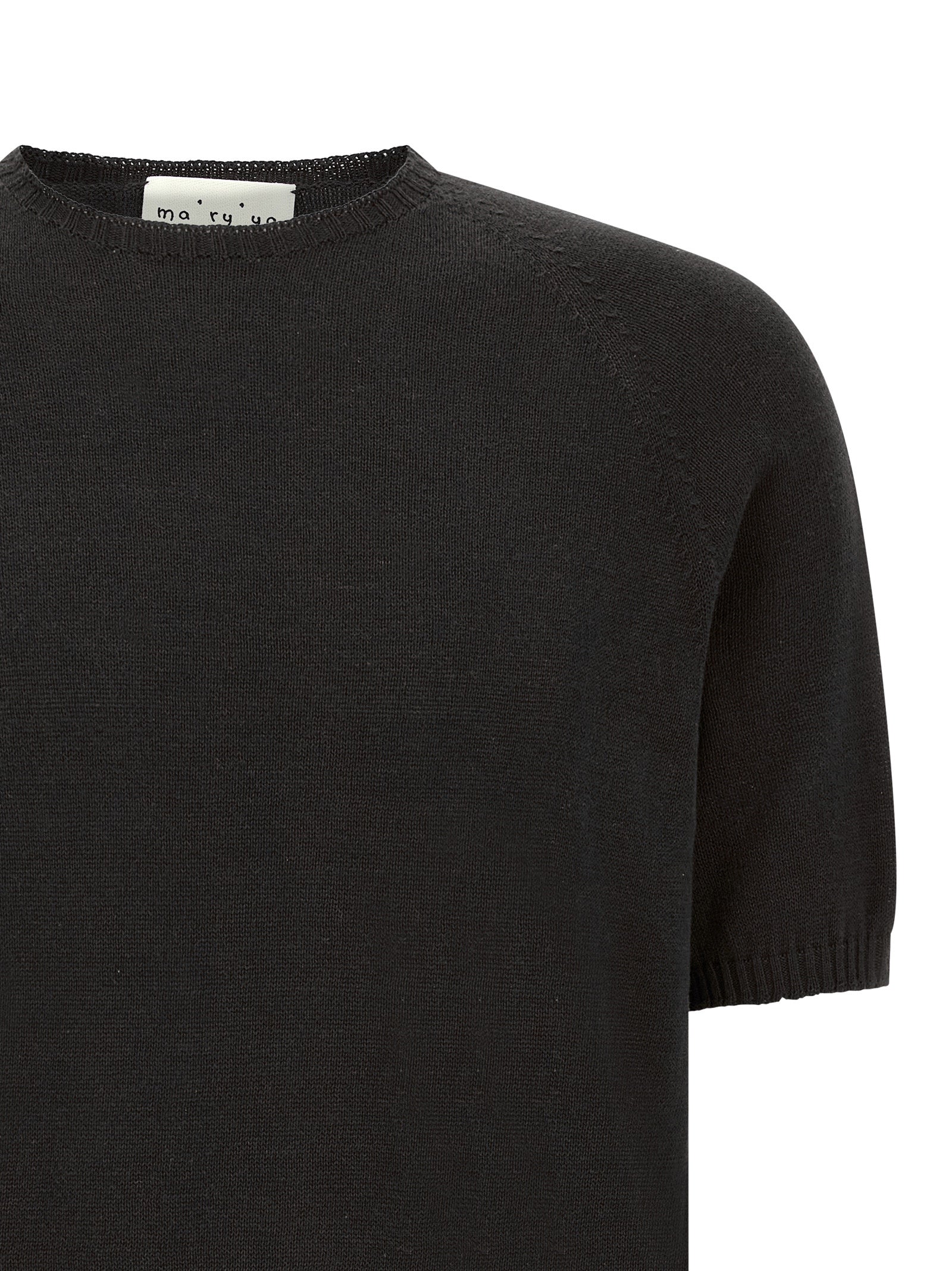 MA'RY'YA Black Cotton Cardigan