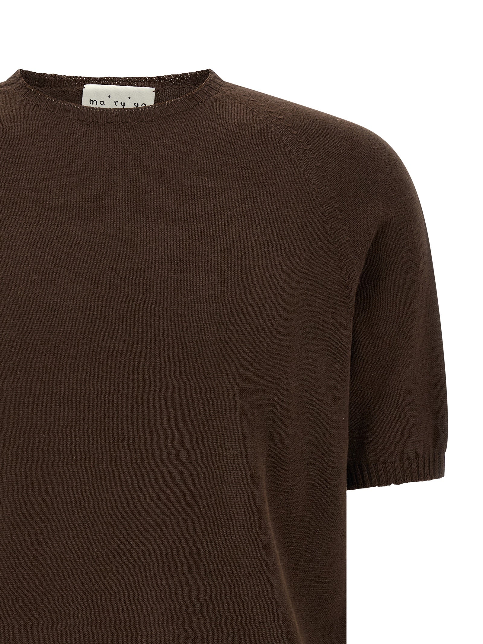 MA'RY'YA Brown Cotton Cardigan