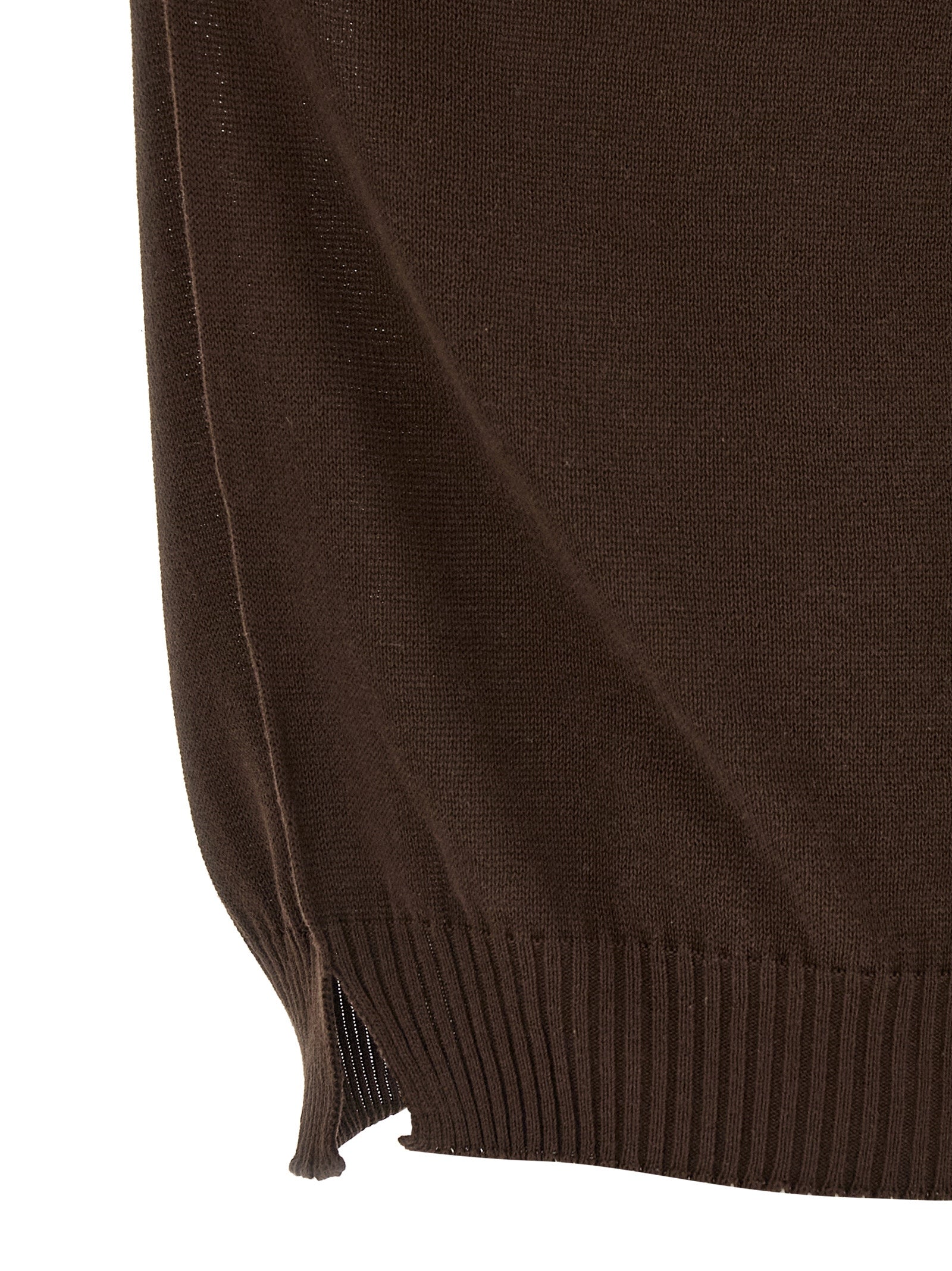 MA'RY'YA Brown Cotton Cardigan