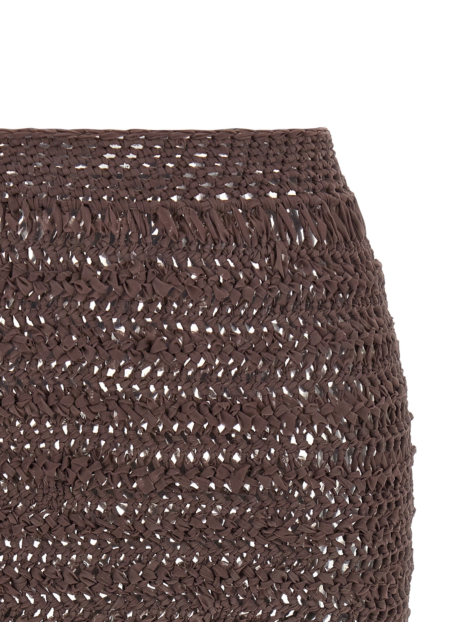 ALLIS Brown Polyester Midi Skirt