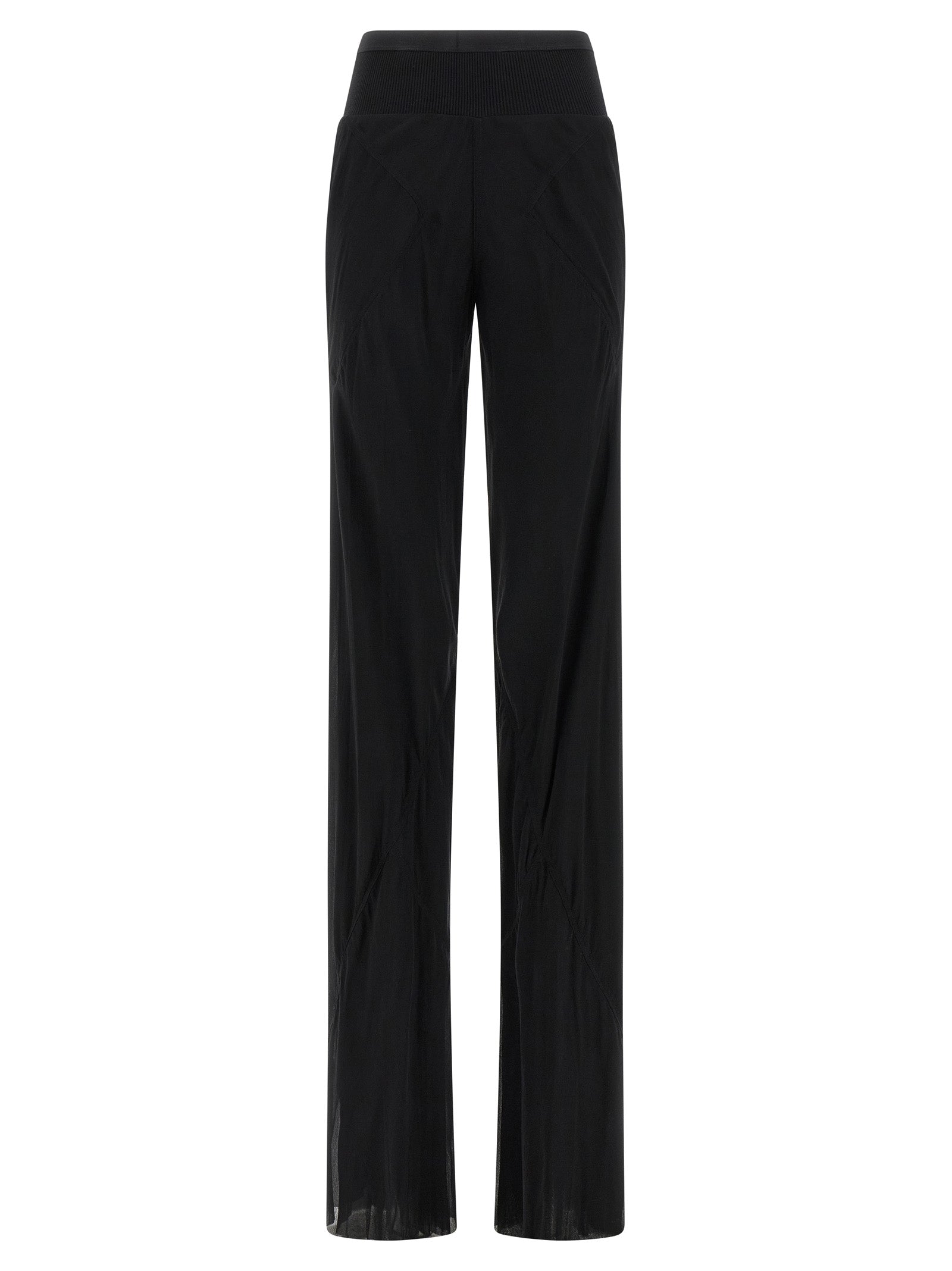 Rick Owens Black Silk Flared Pants