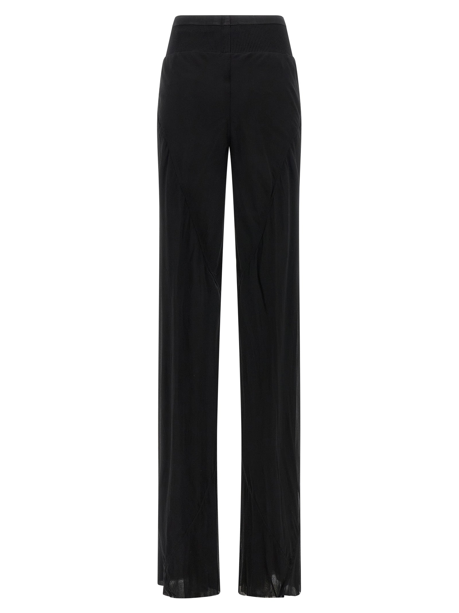 Rick Owens Black Silk Flared Pants