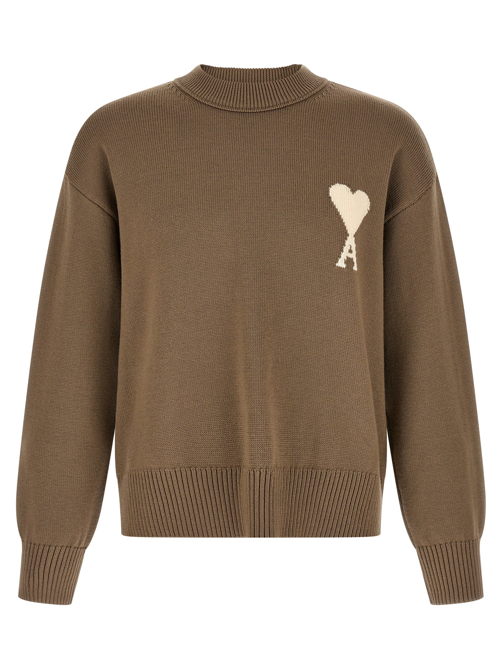Ami Paris Beige Wool Cardigan