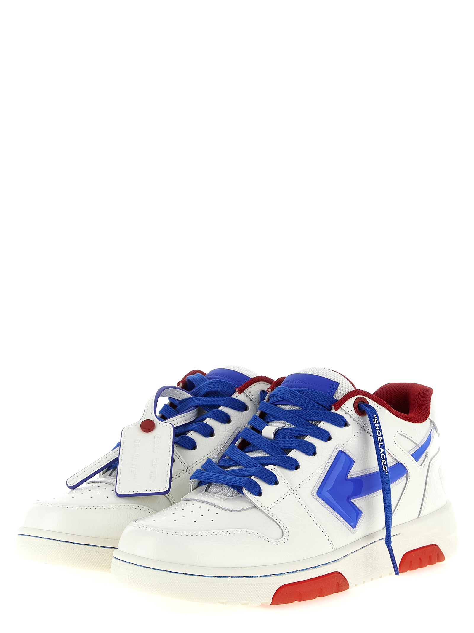 Off-White Blue Leather Athletic Sneakers