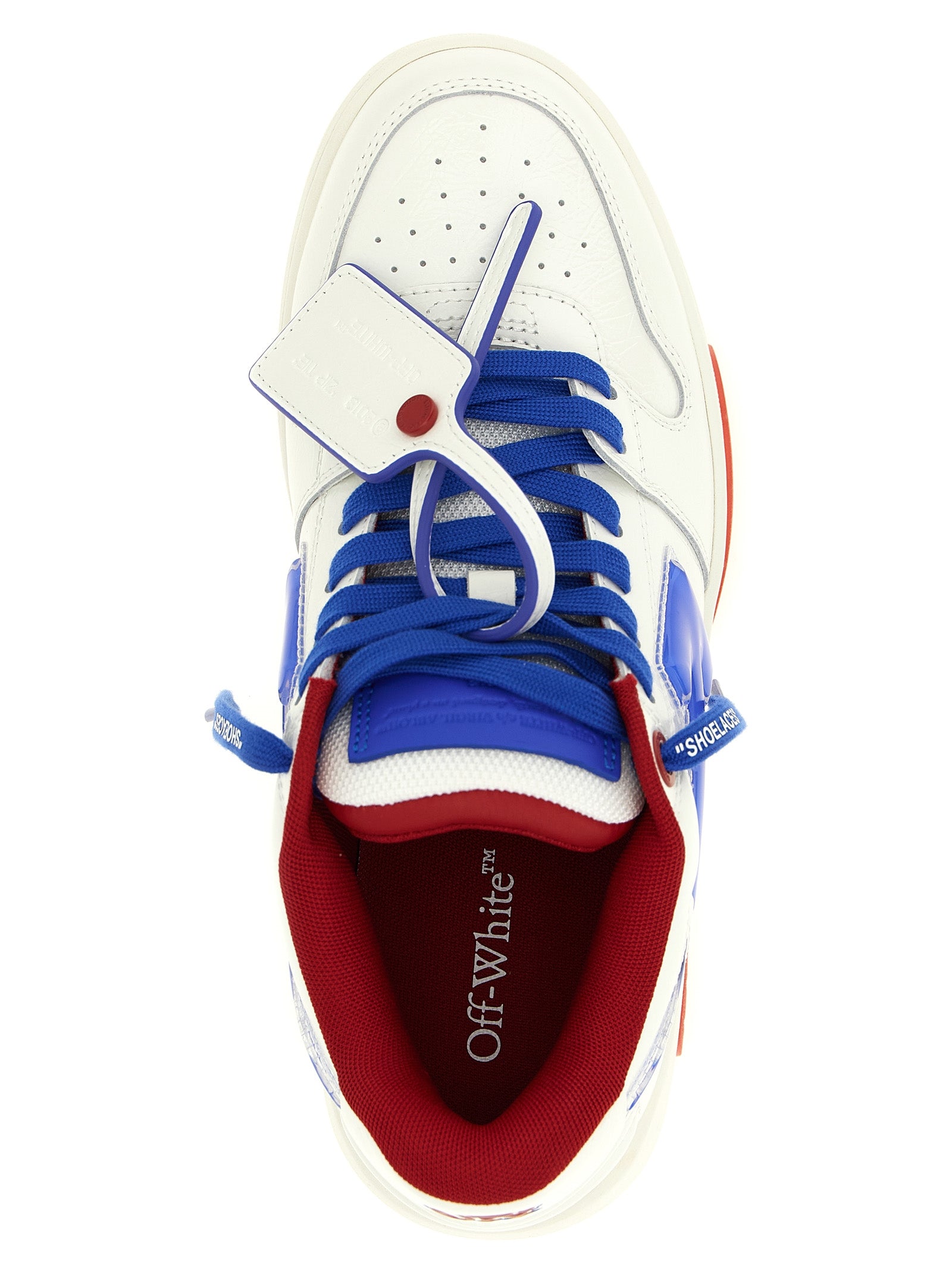 Off-White Blue Leather Athletic Sneakers