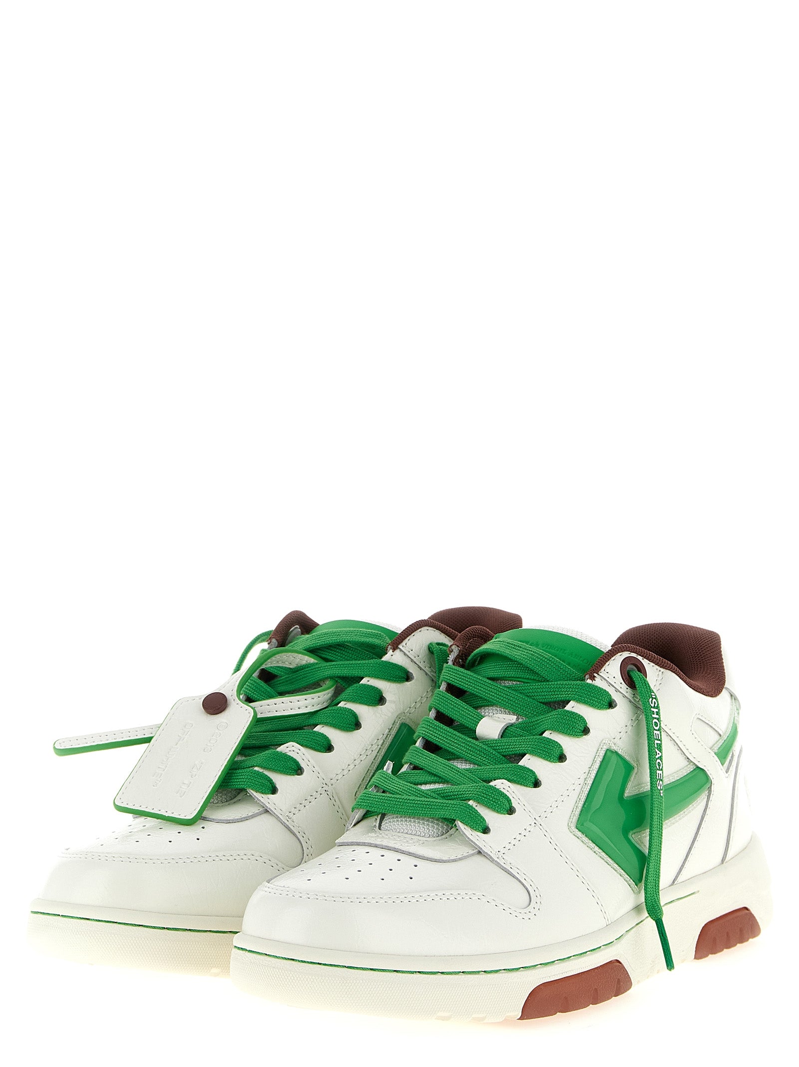 Off-White Bicolor Leather Athletic Sneakers