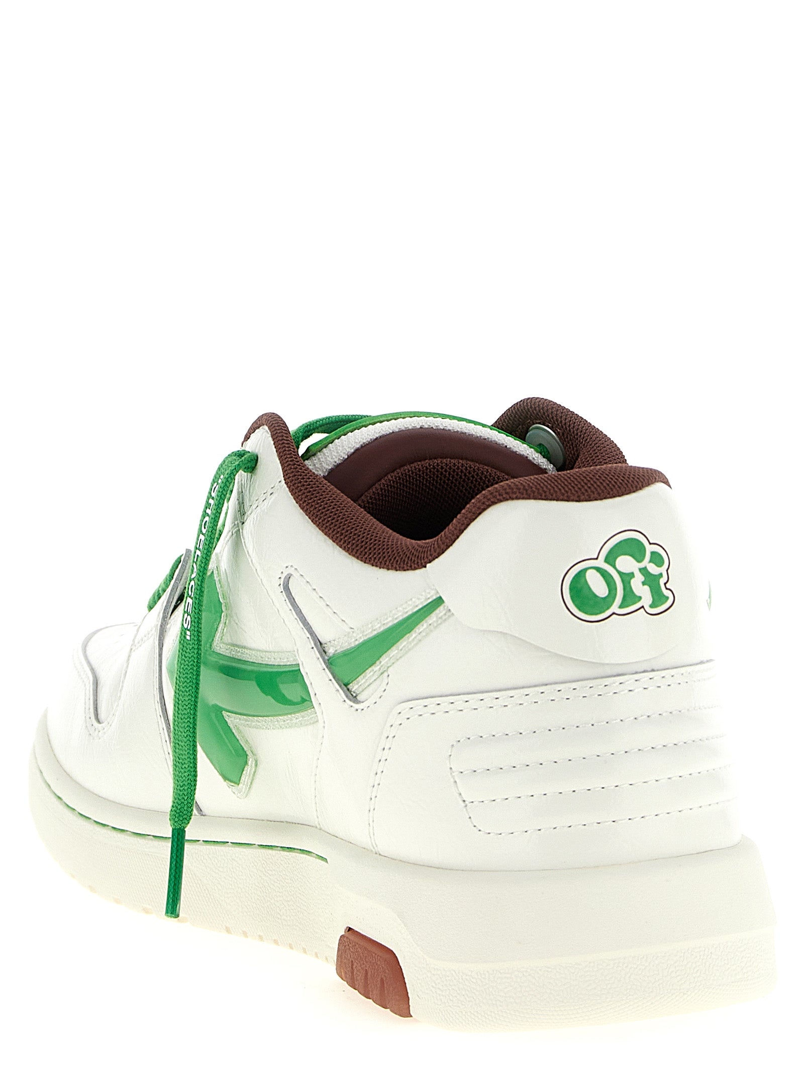 Off-White Bicolor Leather Athletic Sneakers