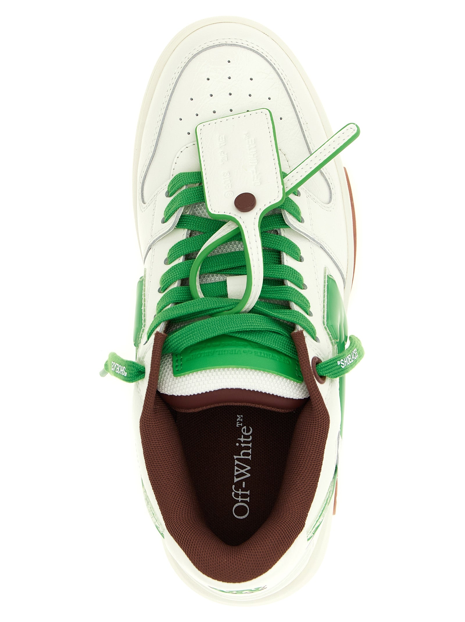 Off-White Bicolor Leather Athletic Sneakers