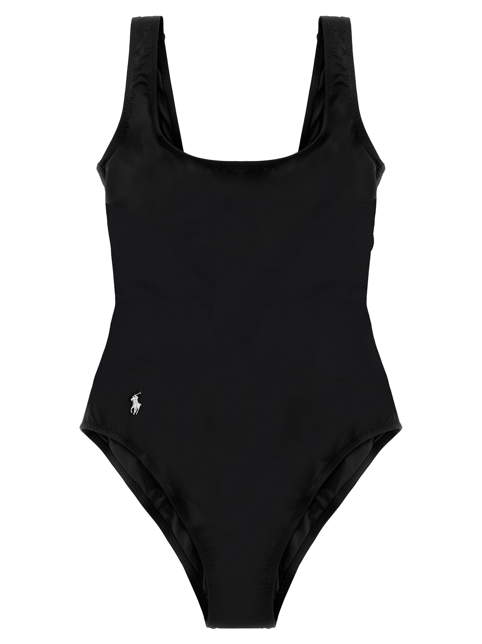 Polo Ralph Lauren Black Nylon One-Piece Swimsuit