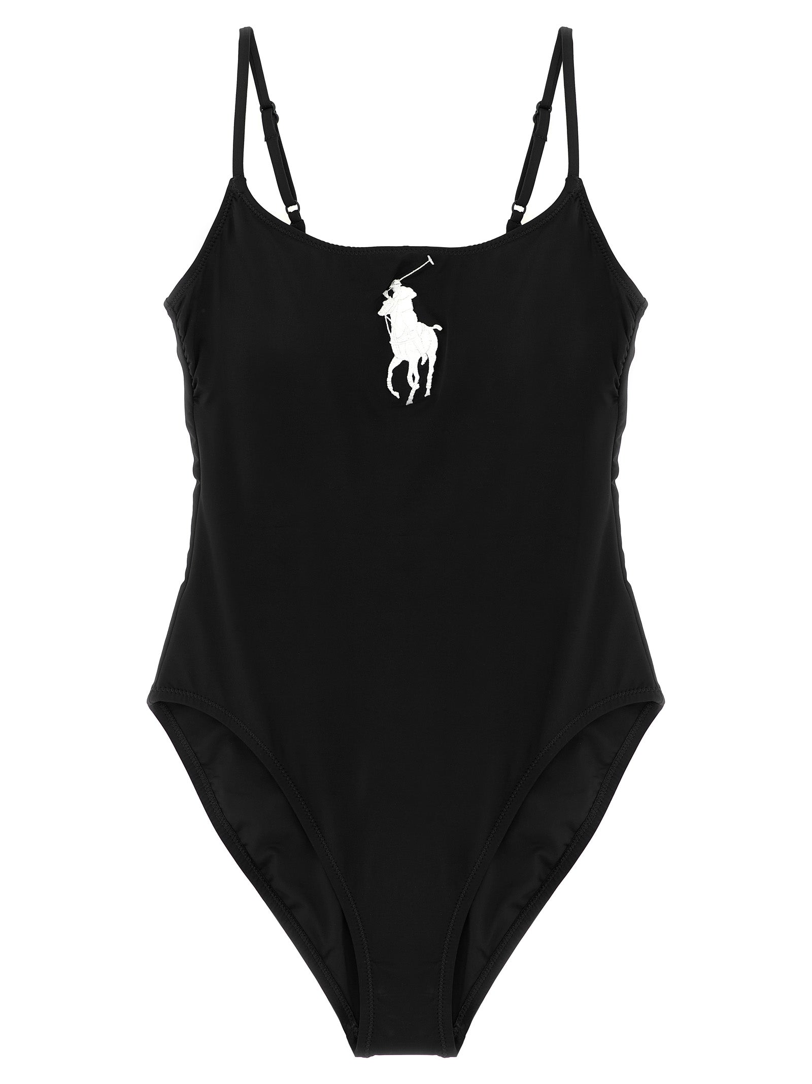 Polo Ralph Lauren Black Nylon One-Piece Swimsuit