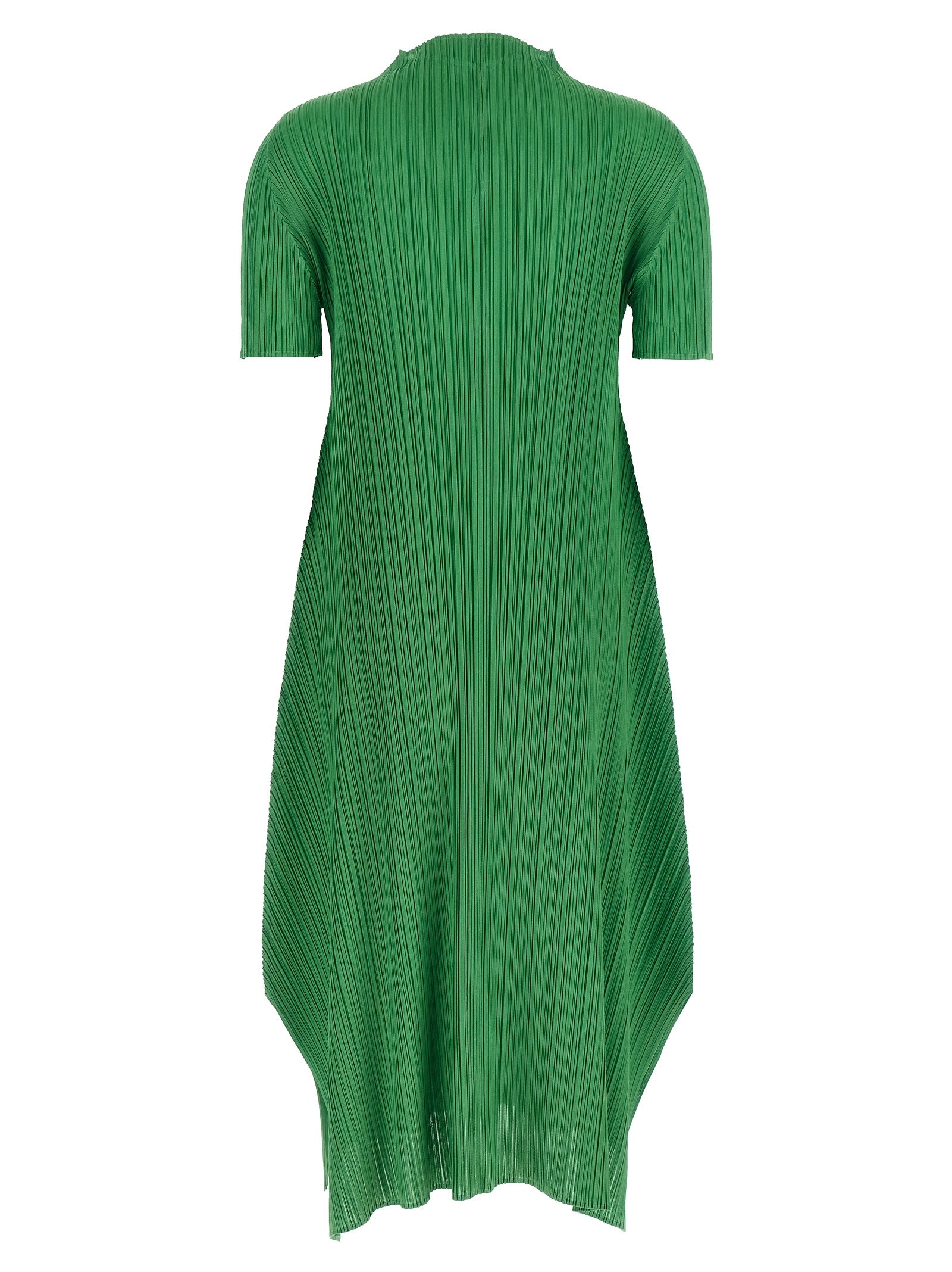 PLEATS PLEASE ISSEY MIYAKE Bicolor Polyester Midi Dress