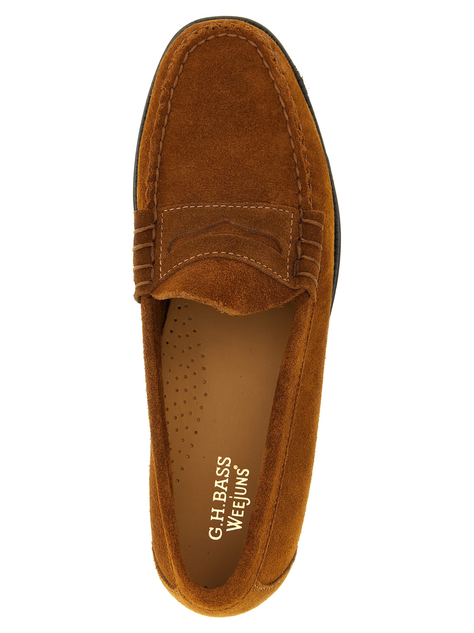 G.H. BASS Brown Cowhide Slip-On Loafers