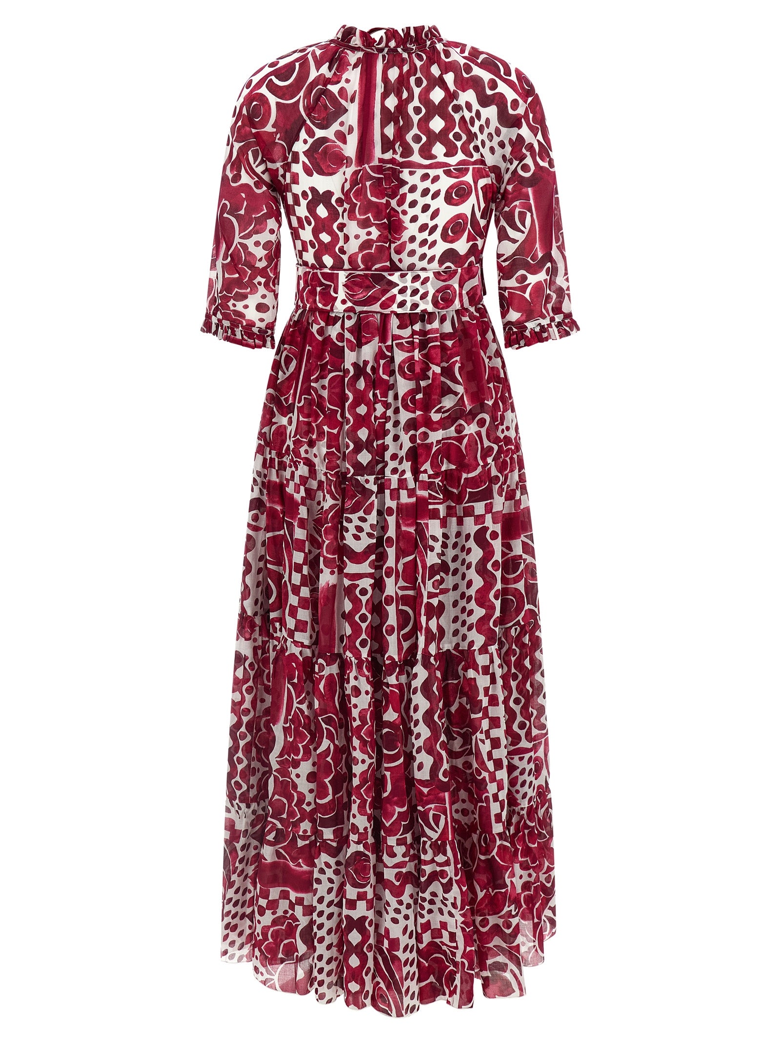 SAMANTHA SUNG Fuchsia Cotton Long Dress