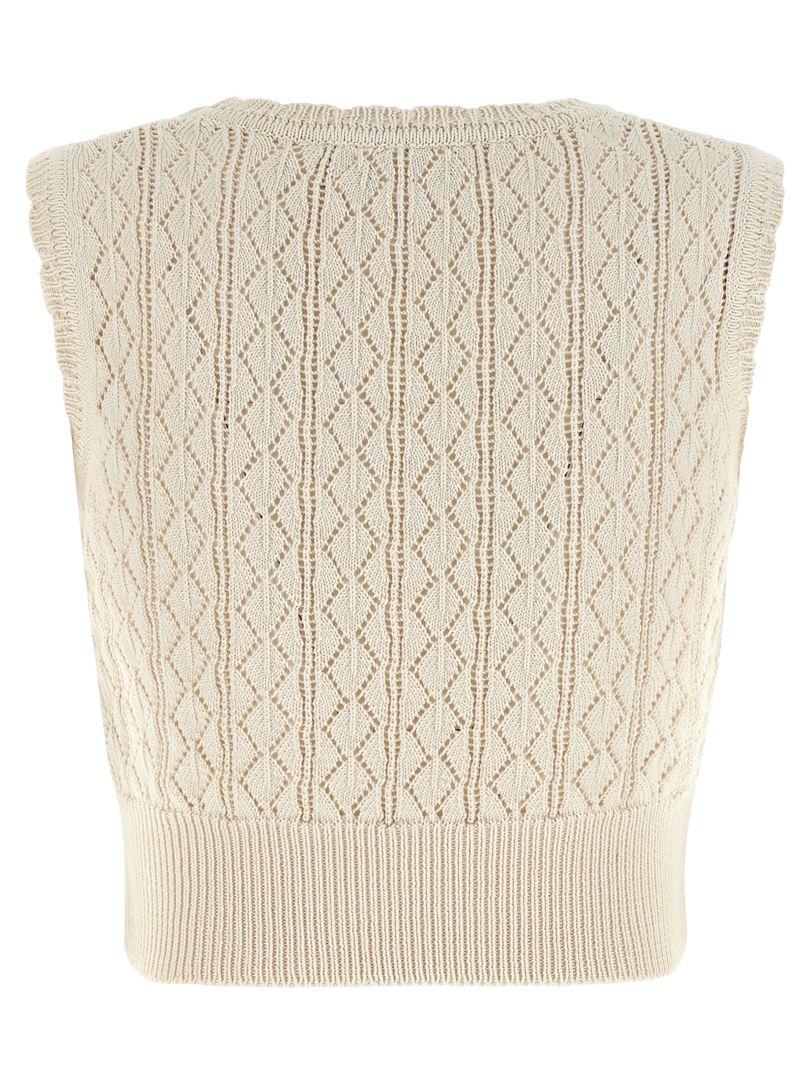 Vivienne Westwood Beige Cotton Sleeveles T-Shirt