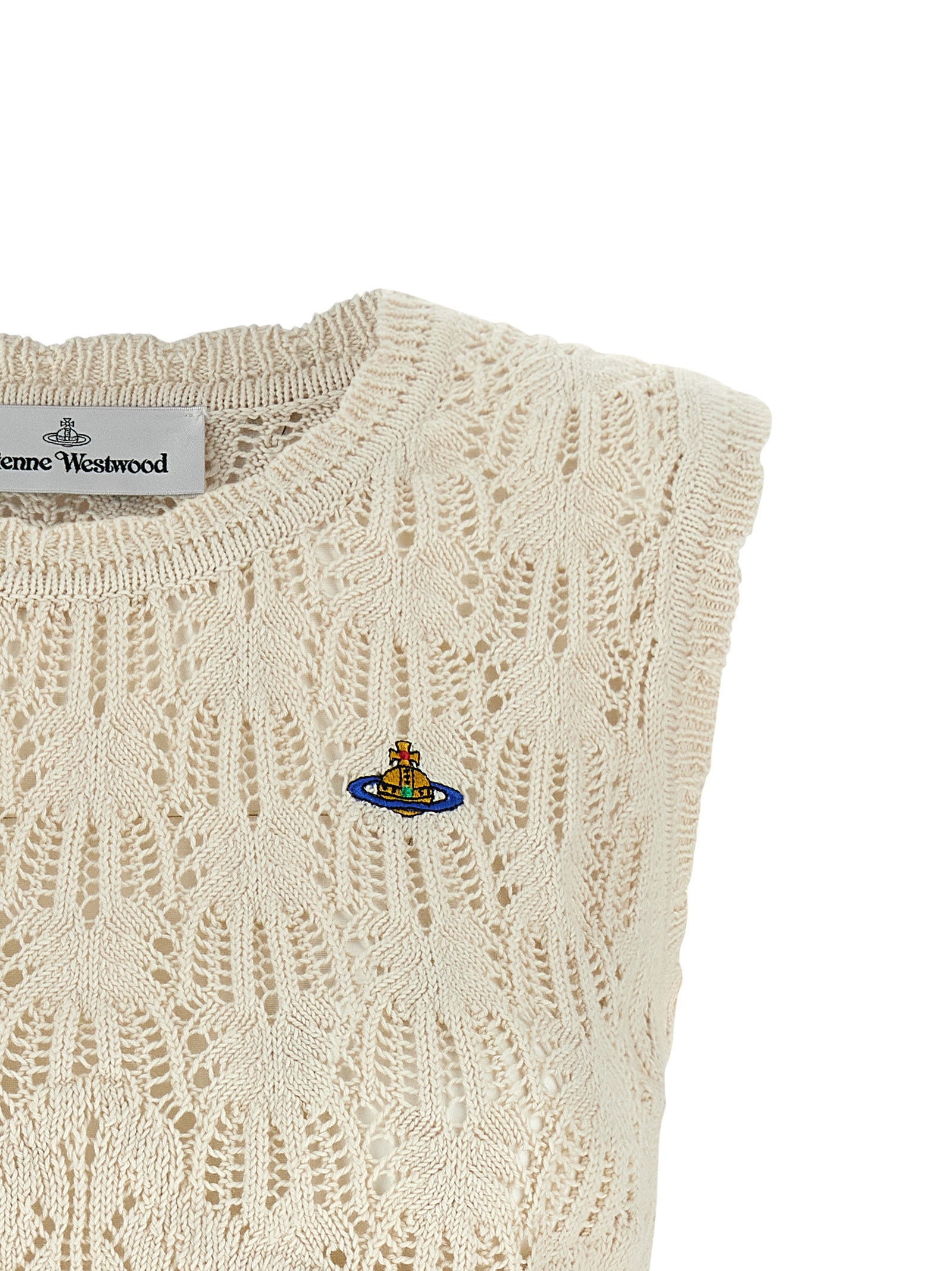 Vivienne Westwood Beige Cotton Sleeveles T-Shirt