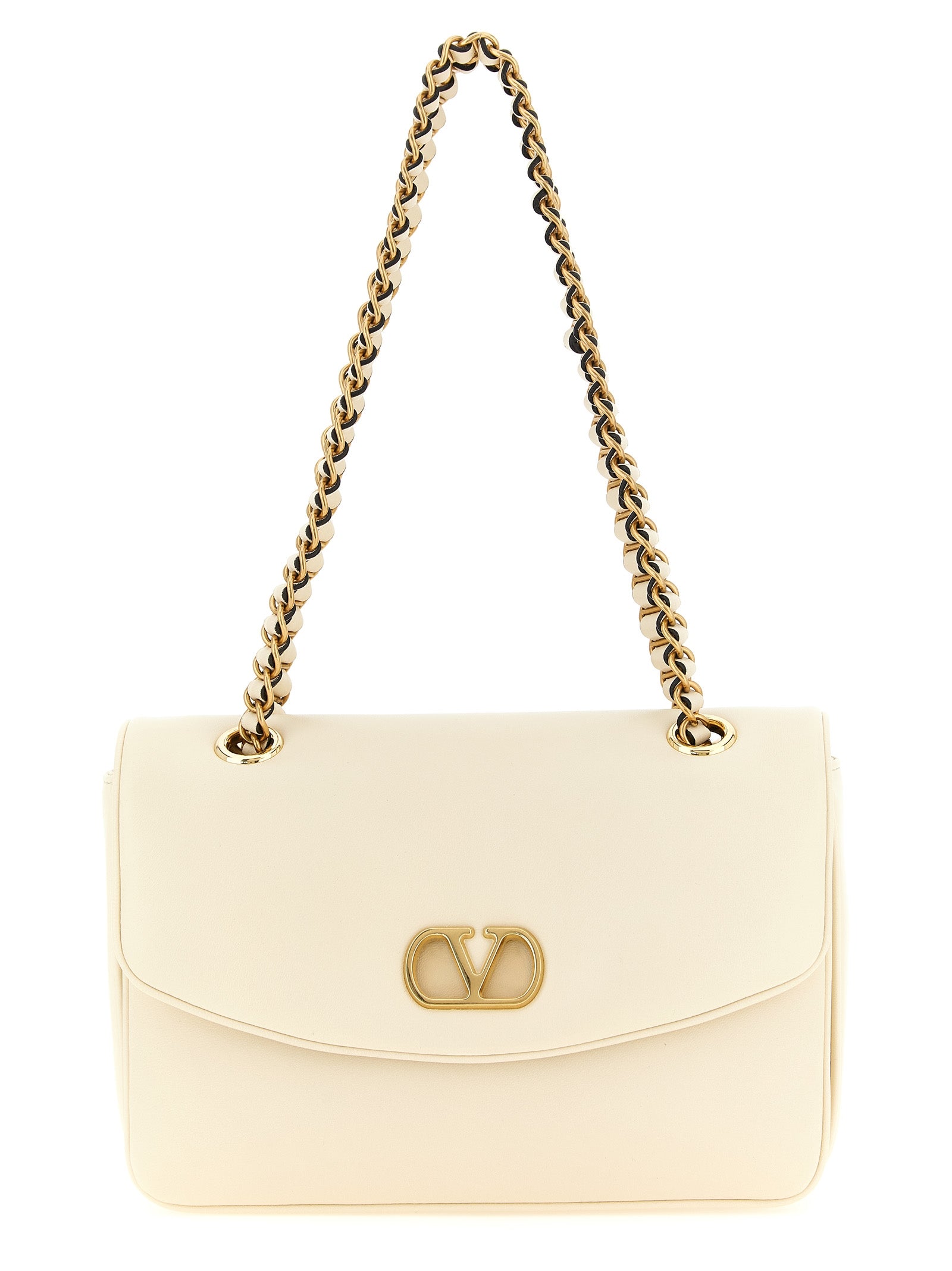 Valentino Garavani White Lamb Leather Shoulder Bag