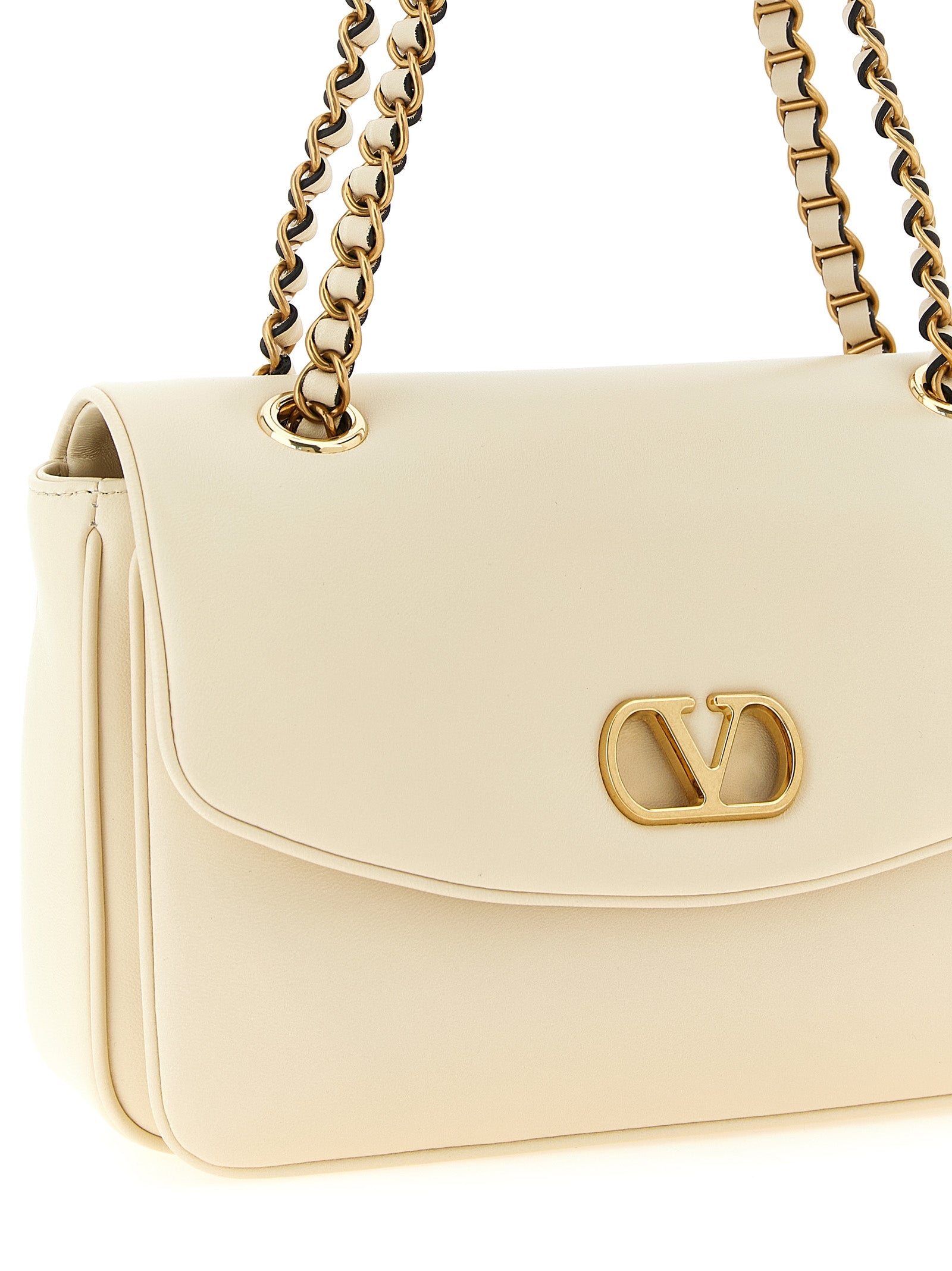 Valentino Garavani White Lamb Leather Shoulder Bag