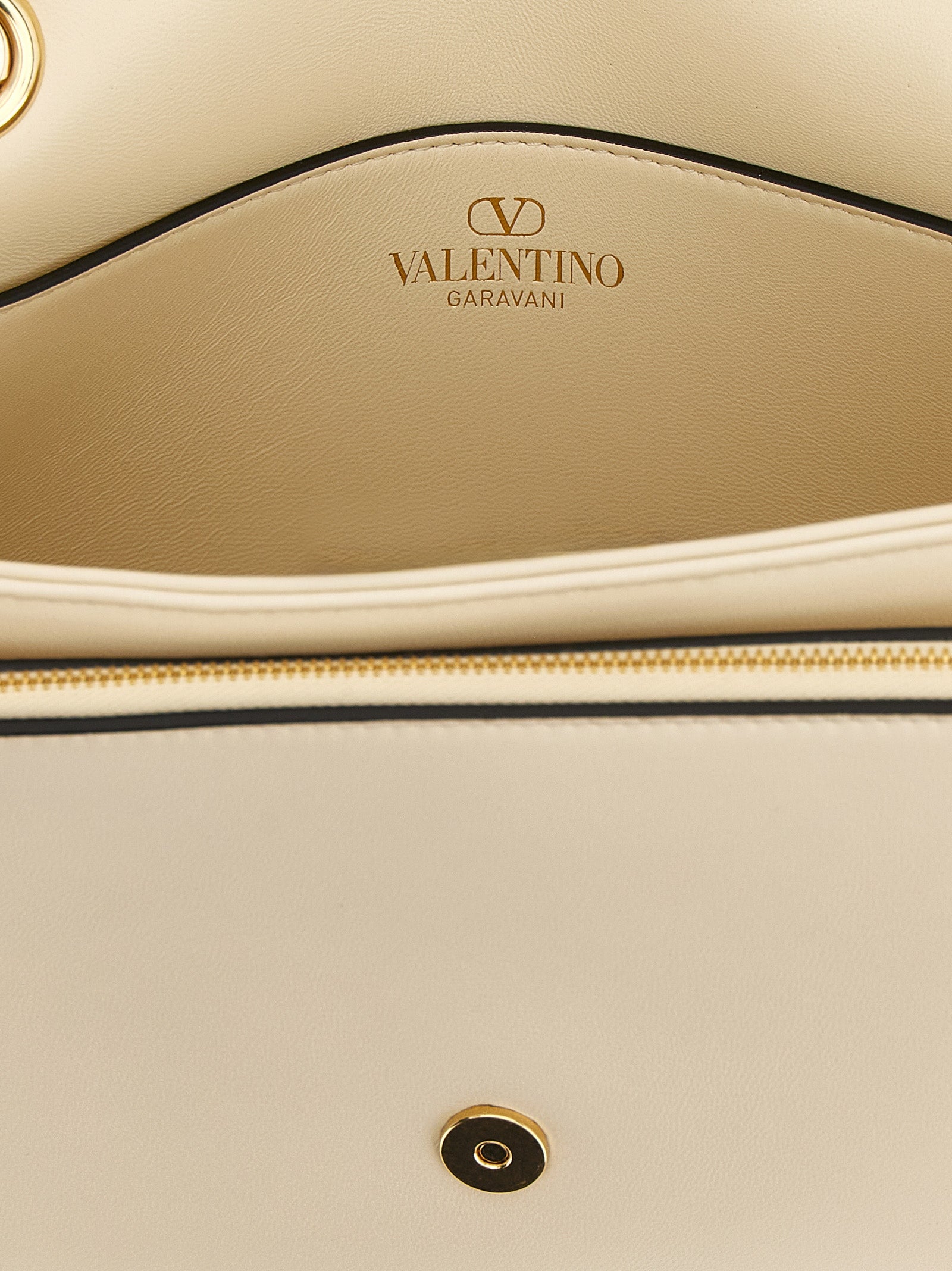 Valentino Garavani White Lamb Leather Shoulder Bag