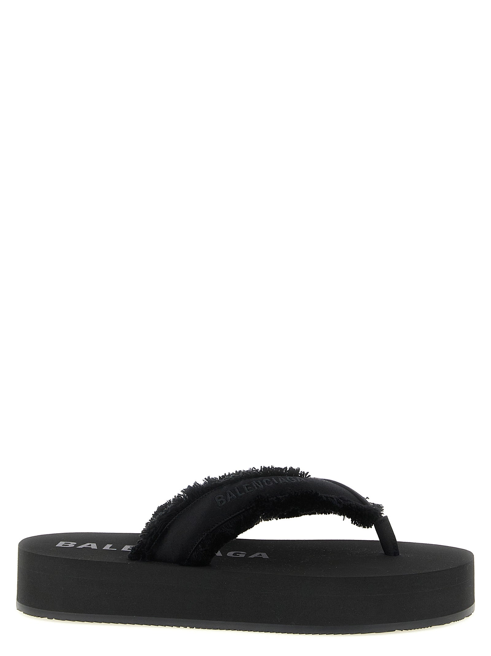 Balenciaga Black Viscose Slides