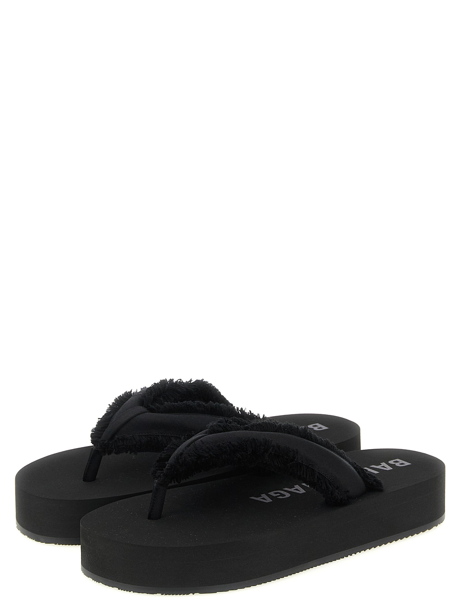 Balenciaga Black Viscose Slides