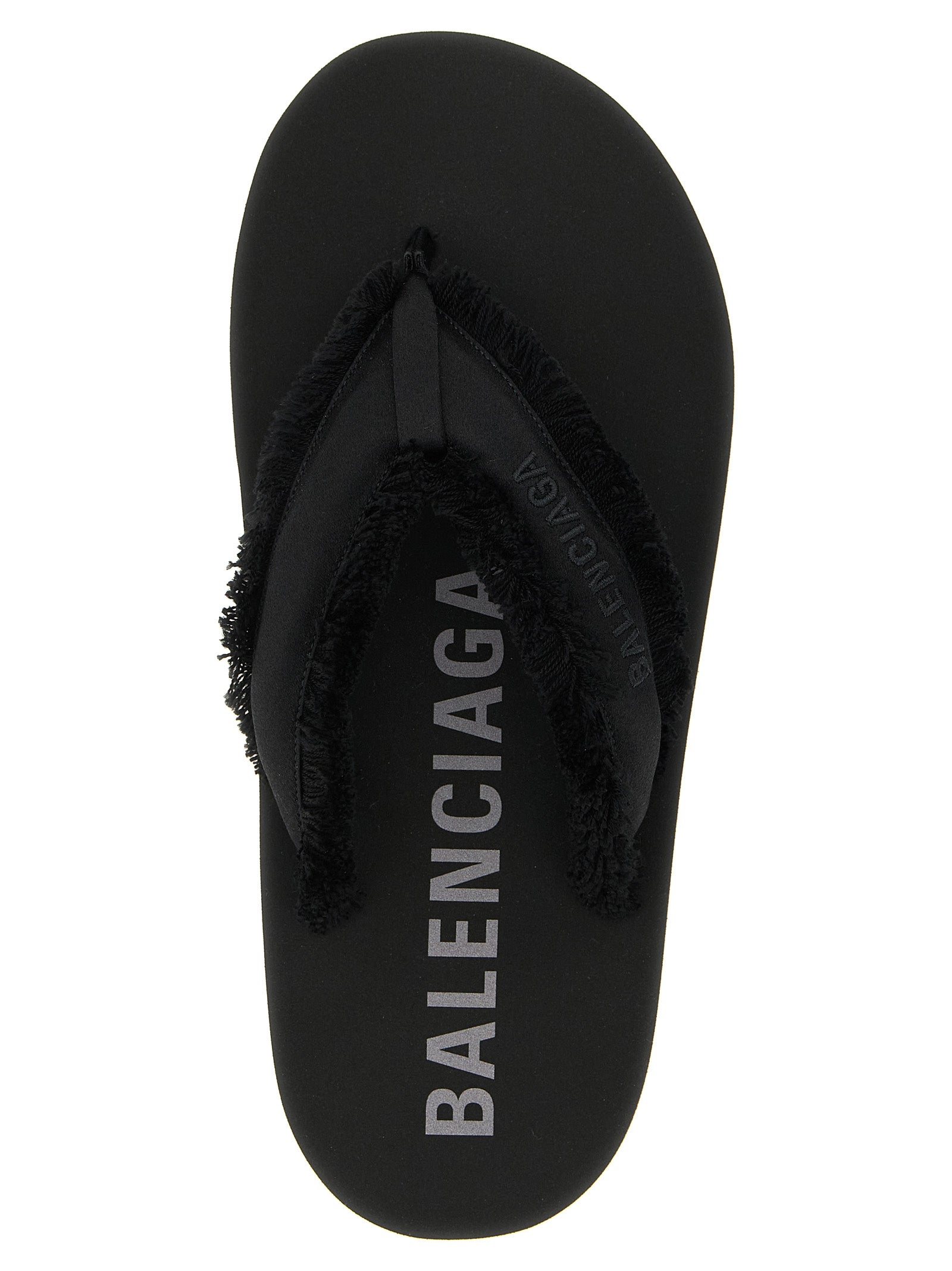 Balenciaga Black Viscose Slides