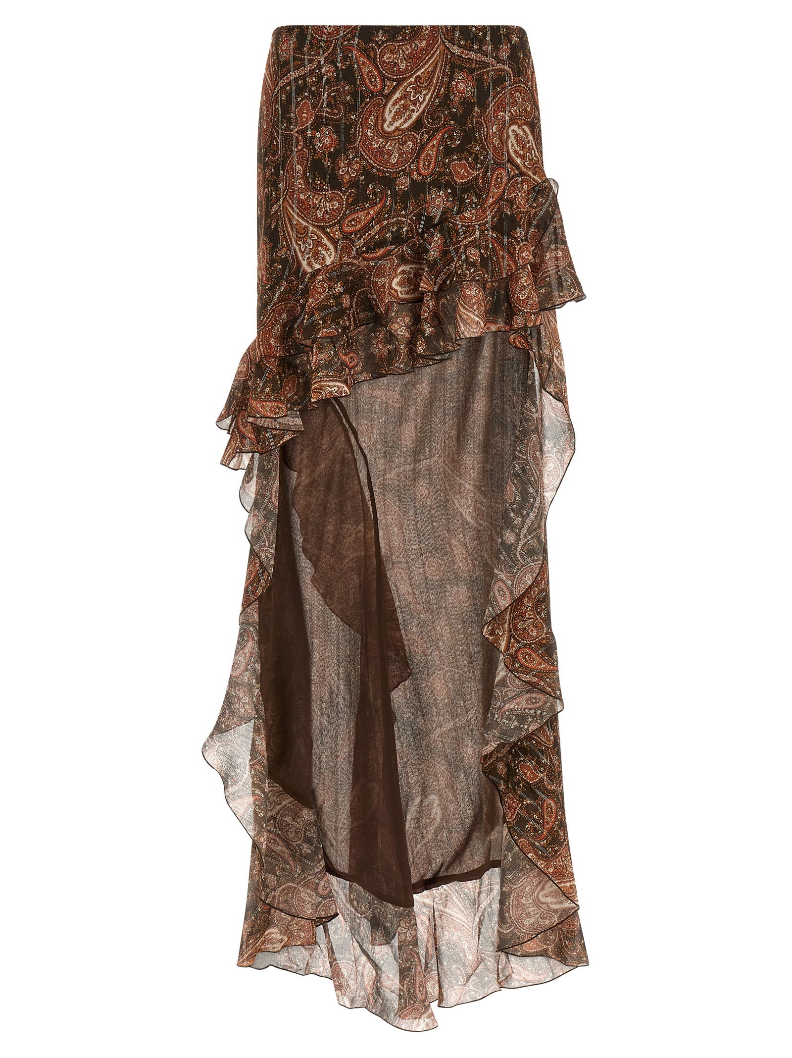 The Andamane Brown Viscose Mini Skirt