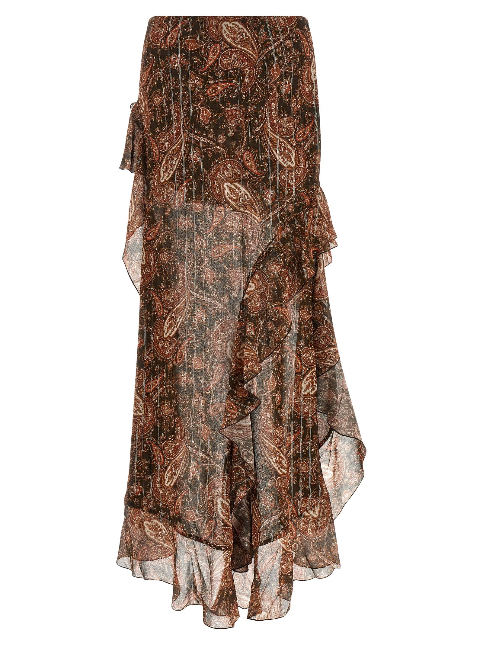 The Andamane Brown Viscose Mini Skirt