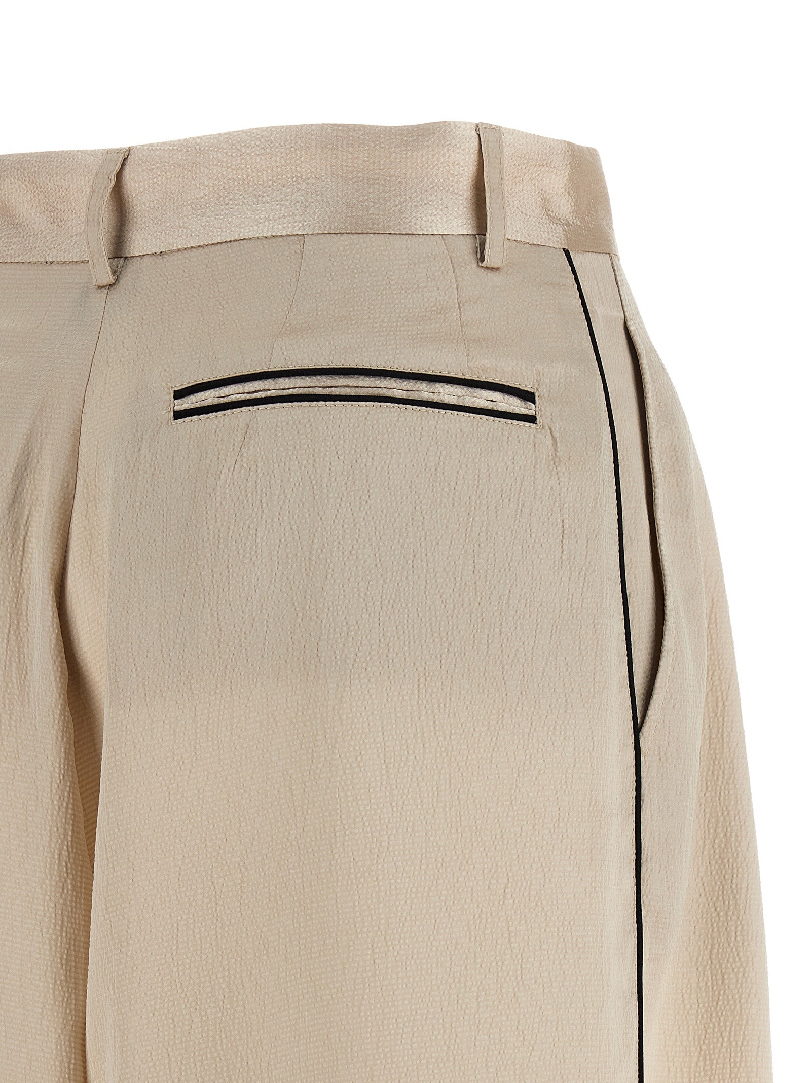 MAISON JEJIA Beige Polyester Casual Pants