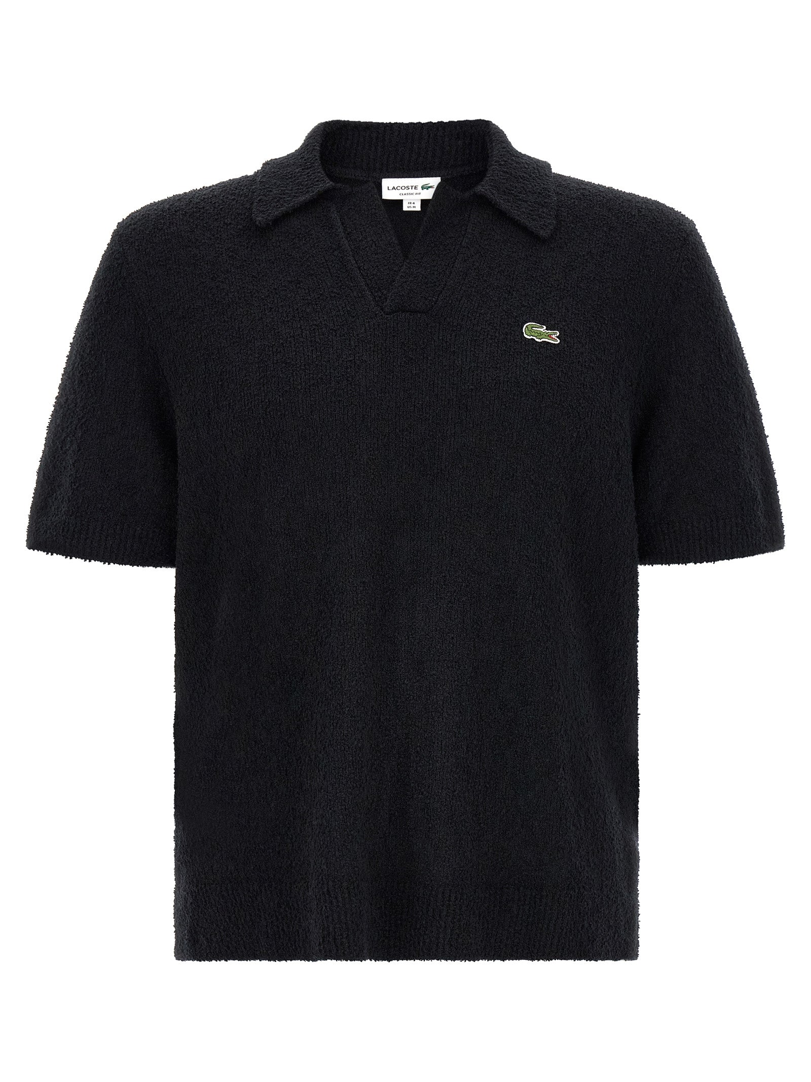 Lacoste Black Cotton Polo Shirt